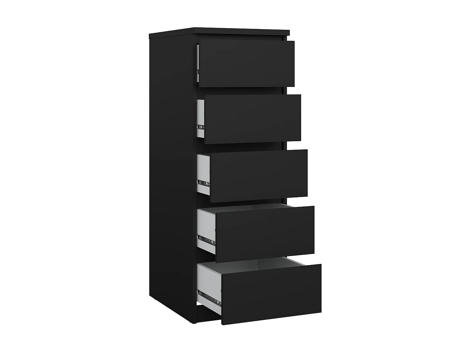 Drobott ladekast, Multifunctionele ladekast, Slaapkamerdressoir, Kast met lades, 50x40 h111 cm, Zwart