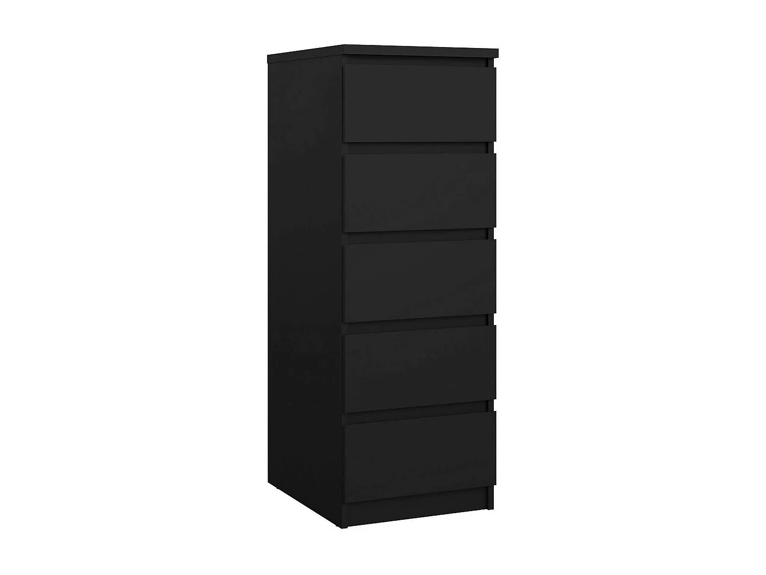 Commode Drobott, Commode polyvalente, Commode de chambre, Meuble avec tiroirs, 50x40 h111 cm, Noir