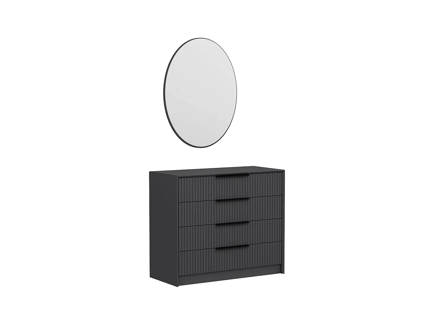 Commode Dpantanell, Commode polyvalente, Commode de chambre, Meuble avec tiroirs, 100x85 h45 cm, Anthracite