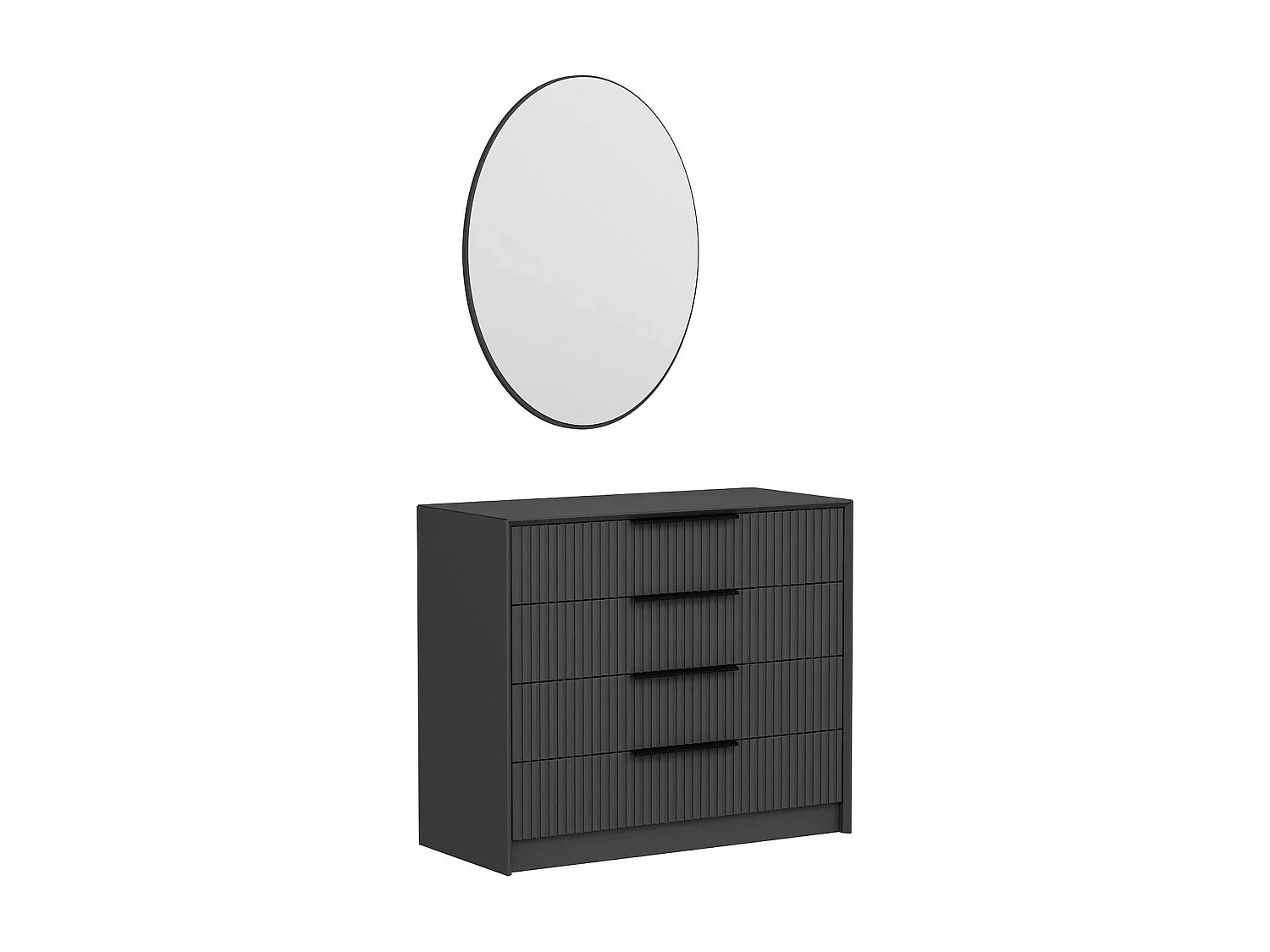 Dpantanell ladekast, Multifunctionele ladekast, Slaapkamerdressoir, Kast met lades, 100x85 h45 cm, Antraciet
