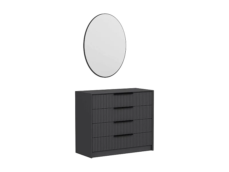 Commode Dpantanell, Commode polyvalente, Commode de chambre, Meuble avec tiroirs, 100x85 h45 cm, Anthracite