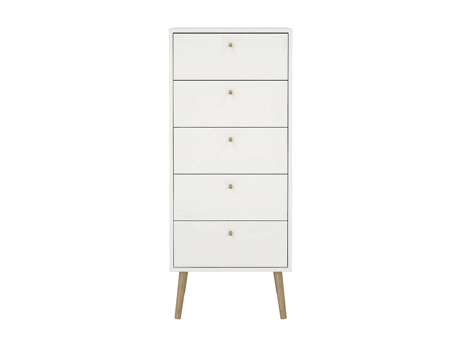 Commode Driv, Commode polyvalente, Commode de chambre, Meuble avec tiroirs, 50x39 h120 cm, Blanc