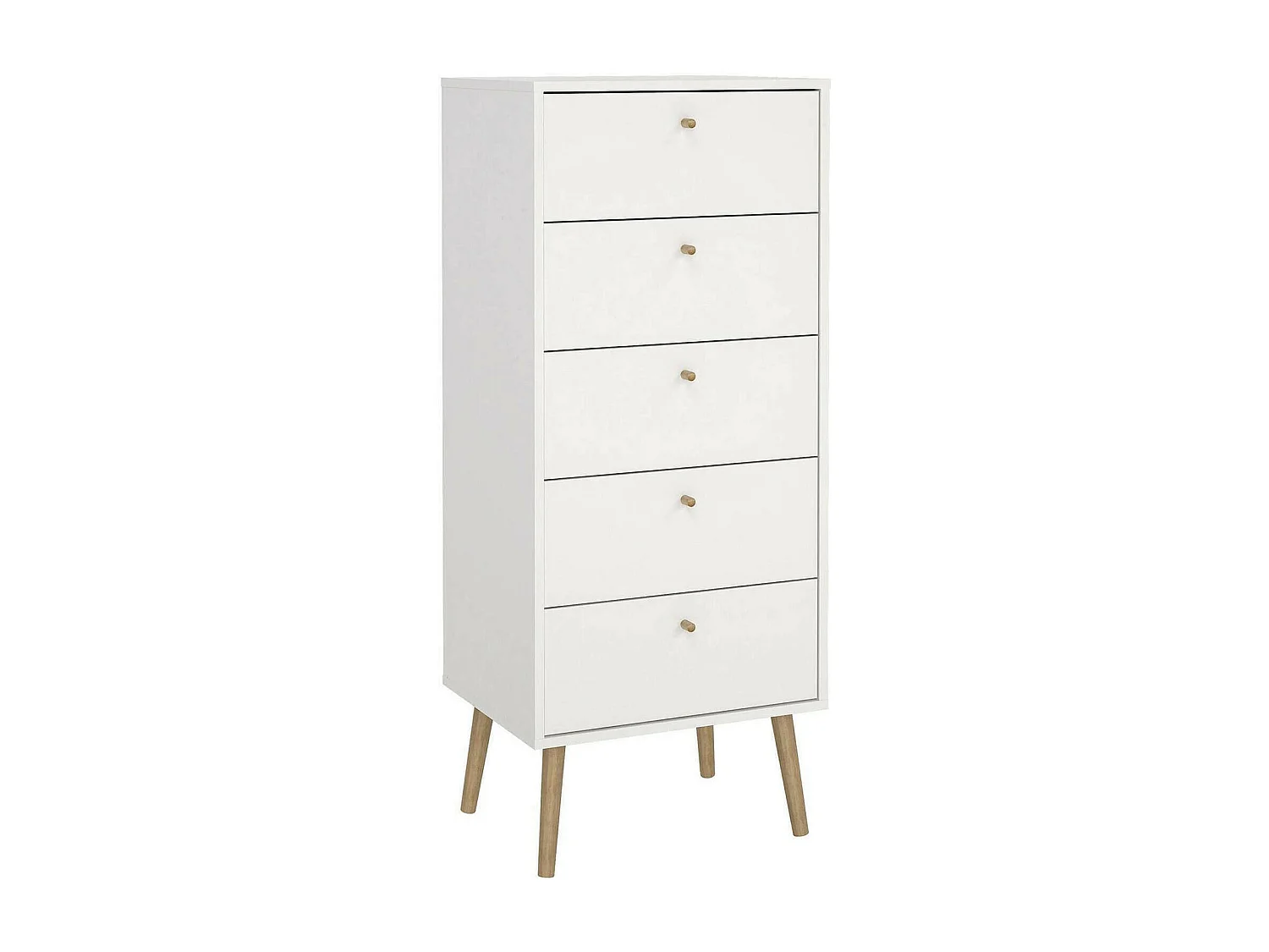 Commode Driv, Commode polyvalente, Commode de chambre, Meuble avec tiroirs, 50x39 h120 cm, Blanc