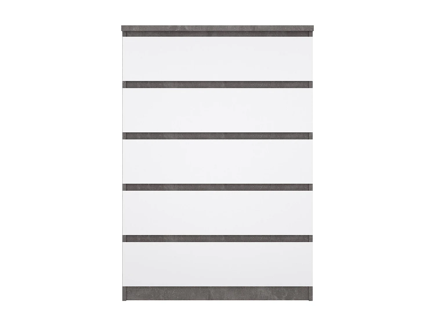 Commode Drivalt, Commode polyvalente, Commode de chambre, Meuble avec tiroirs, 77x50 h111 cm, Ciment et blanc