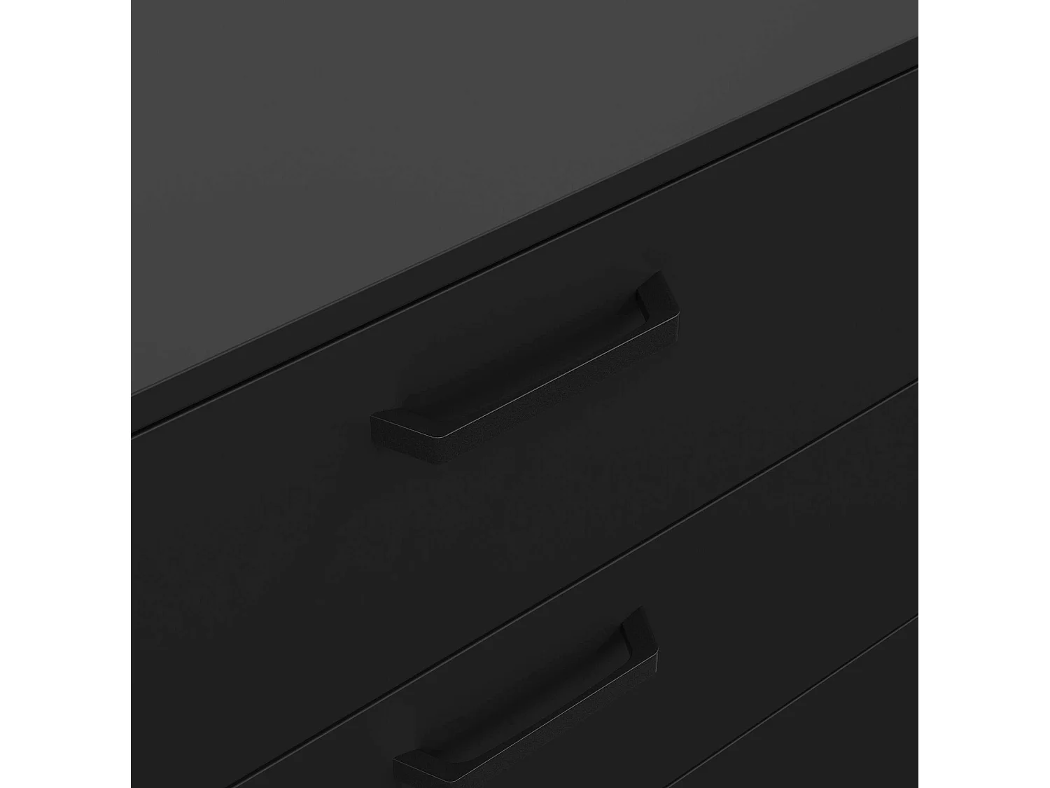 Kommode Drenn, Mehrzweckkommode, Schlafzimmerkommode, Schrank mit Schubladen, 99x40 h77 cm, Schwarz