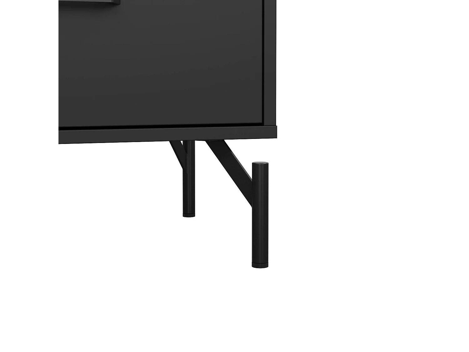 Kommode Drenn, Mehrzweckkommode, Schlafzimmerkommode, Schrank mit Schubladen, 99x40 h77 cm, Schwarz