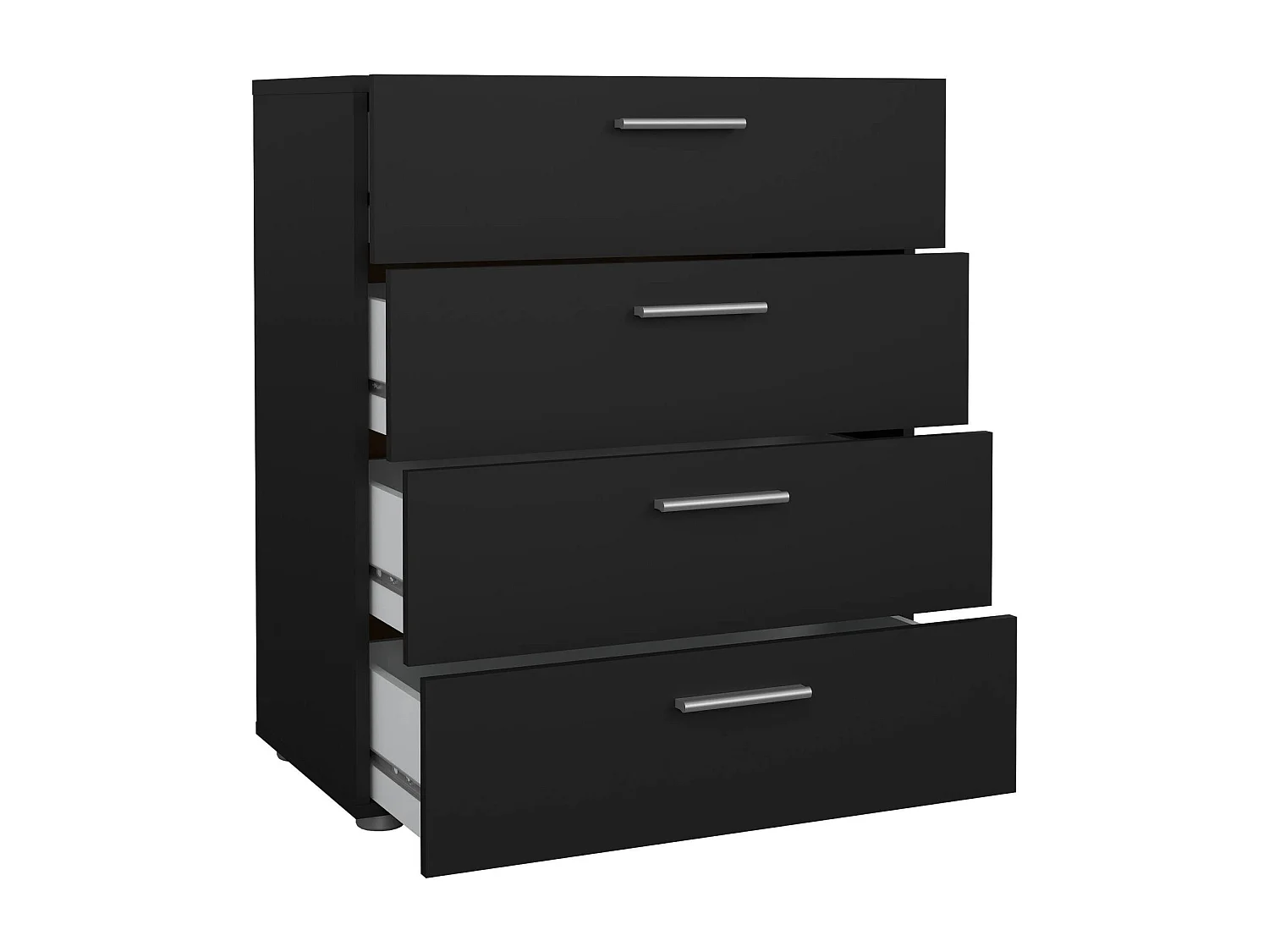 Commode Dromagn, Commode polyvalente, Commode de chambre, Meuble avec tiroirs, 70x40 h82 cm, Noir