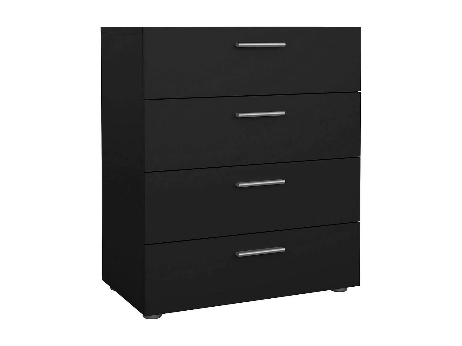 Kommode Dromagn, Mehrzweckkommode, Schlafzimmerkommode, Schrank mit Schubladen, 70x40 h82 cm, Schwarz