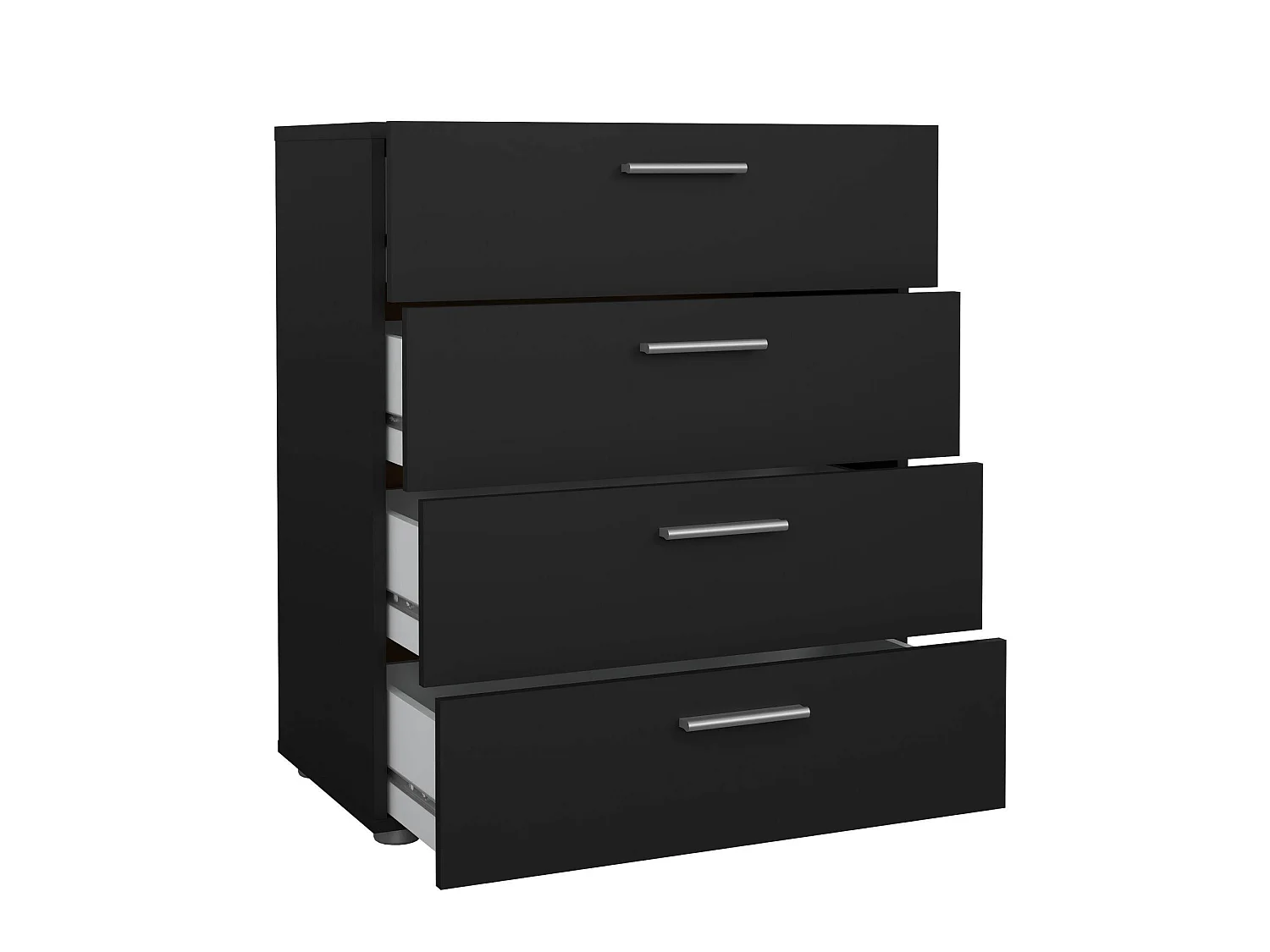 Commode Dromagn, Commode polyvalente, Commode de chambre, Meuble avec tiroirs, 70x40 h82 cm, Noir