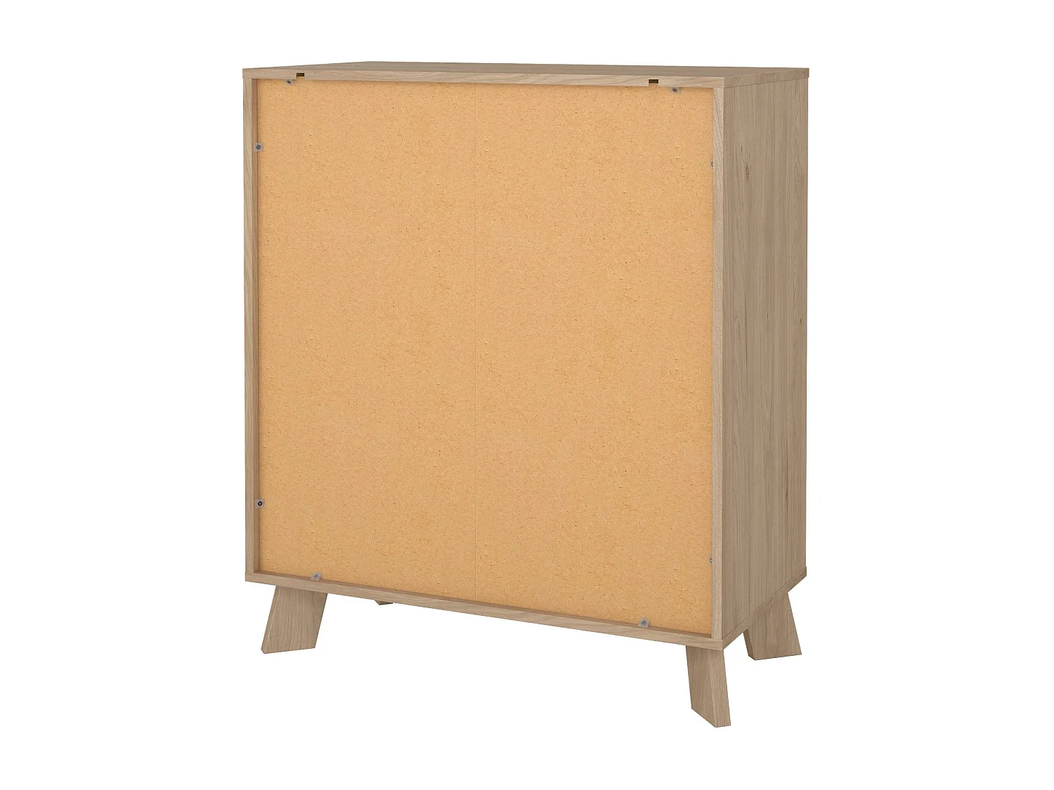 Commode Drinco, Commode polyvalente, Commode de chambre, Meuble avec tiroirs, 79x40 h92 cm, Chêne clair et Blanc