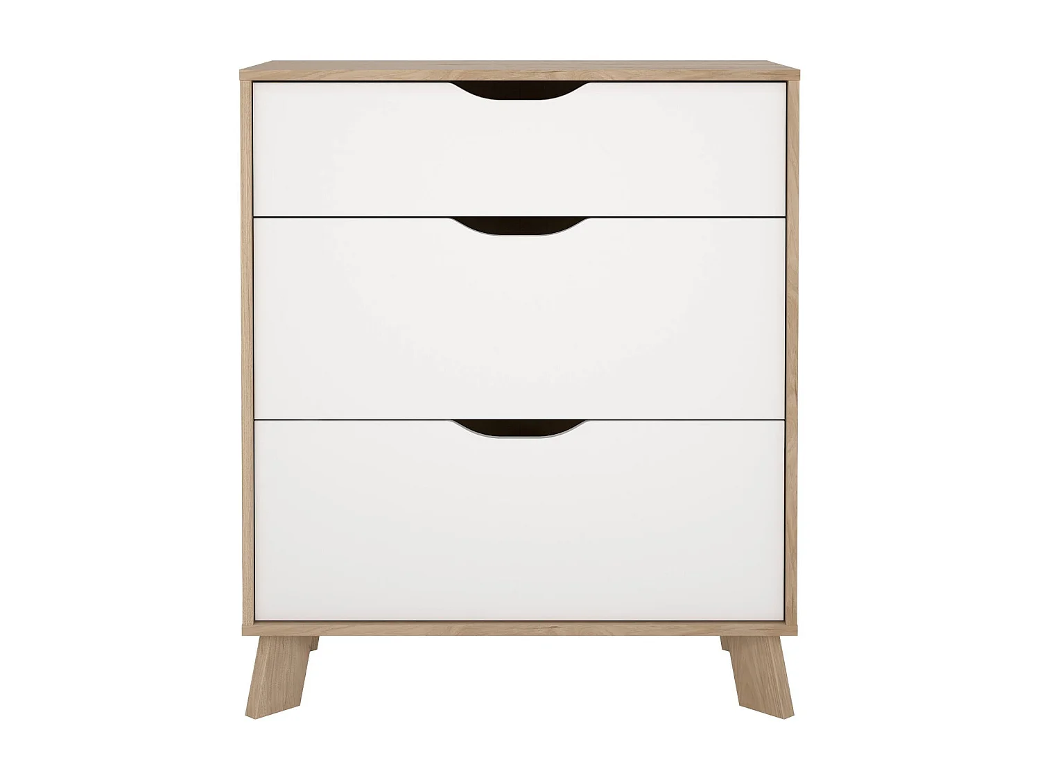 Cómoda Drinco, Cómoda multiusos, Cómoda de quarto, Armário com gavetas, 79x40 h92 cm, Carvalho e Branco