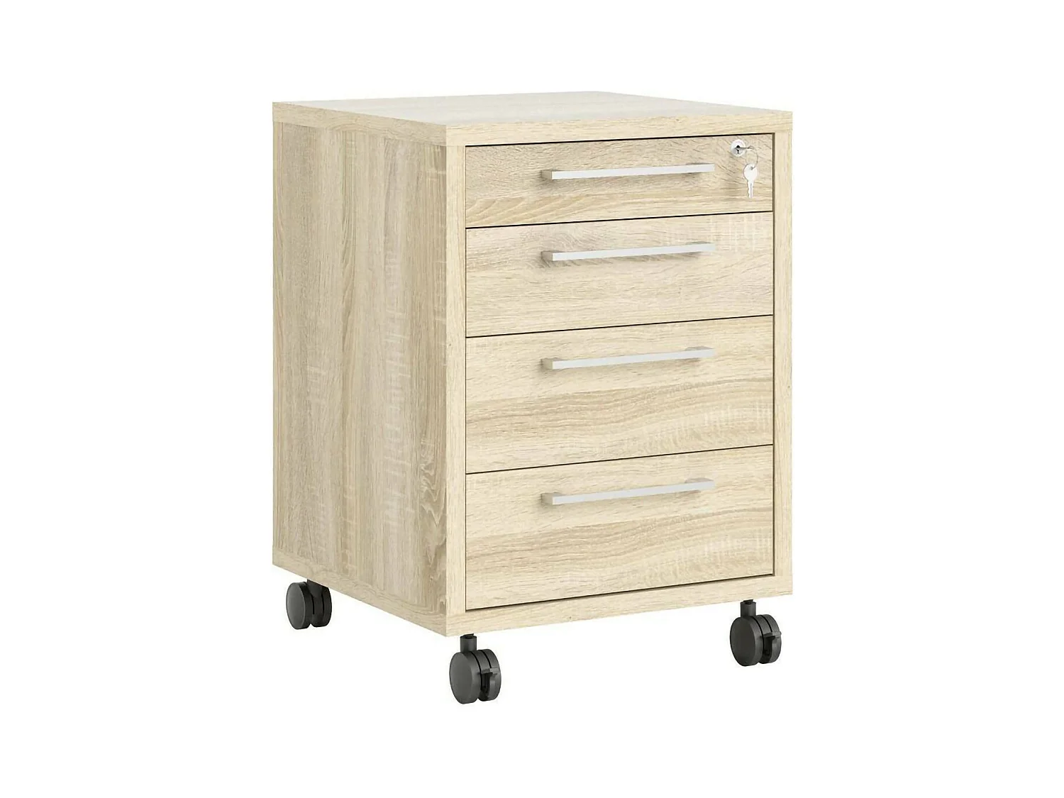 Commode Dromer, Commode polyvalente, Commode de chambre, Meuble avec tiroirs, 49x48 h68 cm, Chêne