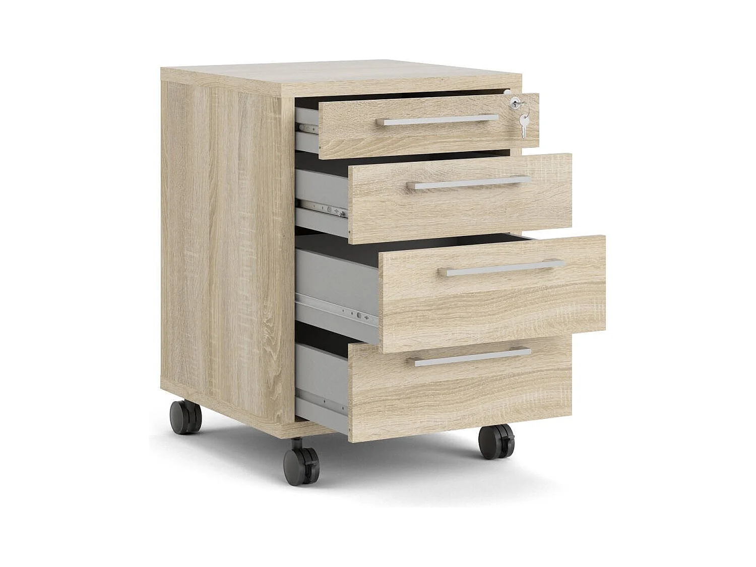 Commode Dromer, Commode polyvalente, Commode de chambre, Meuble avec tiroirs, 49x48 h68 cm, Chêne