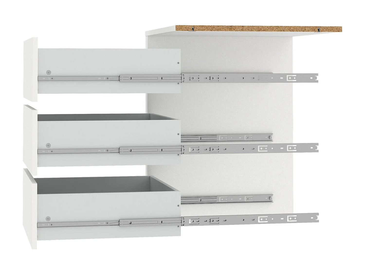 Droncol ladekast, Multifunctionele ladekast, Slaapkamerdressoir, Kast met laden, 57x55 h70 cm, Wit