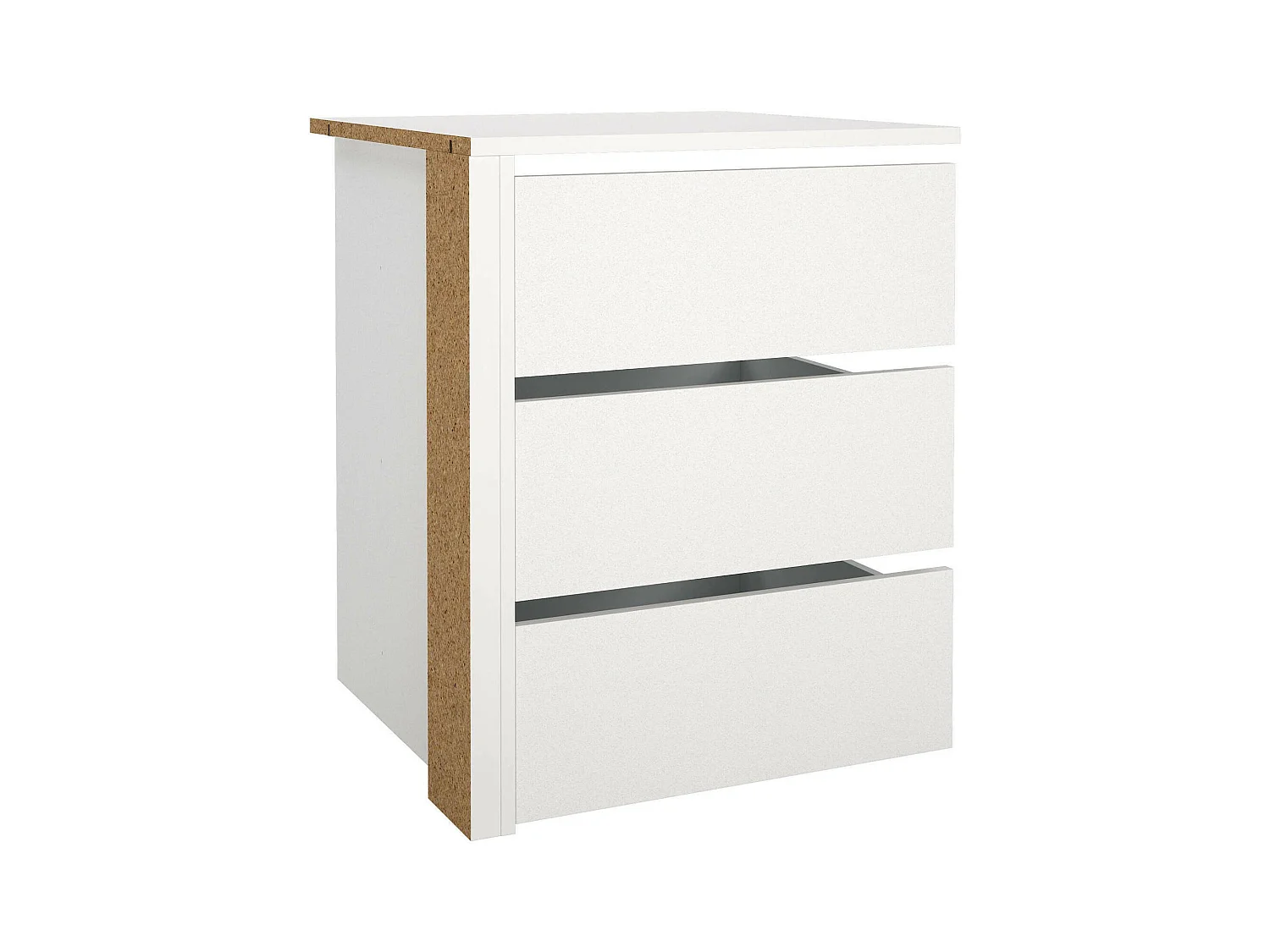Commode Droncol, Commode polyvalente, Commode de chambre, Meuble avec tiroirs, 57x55 h70 cm, Blanc