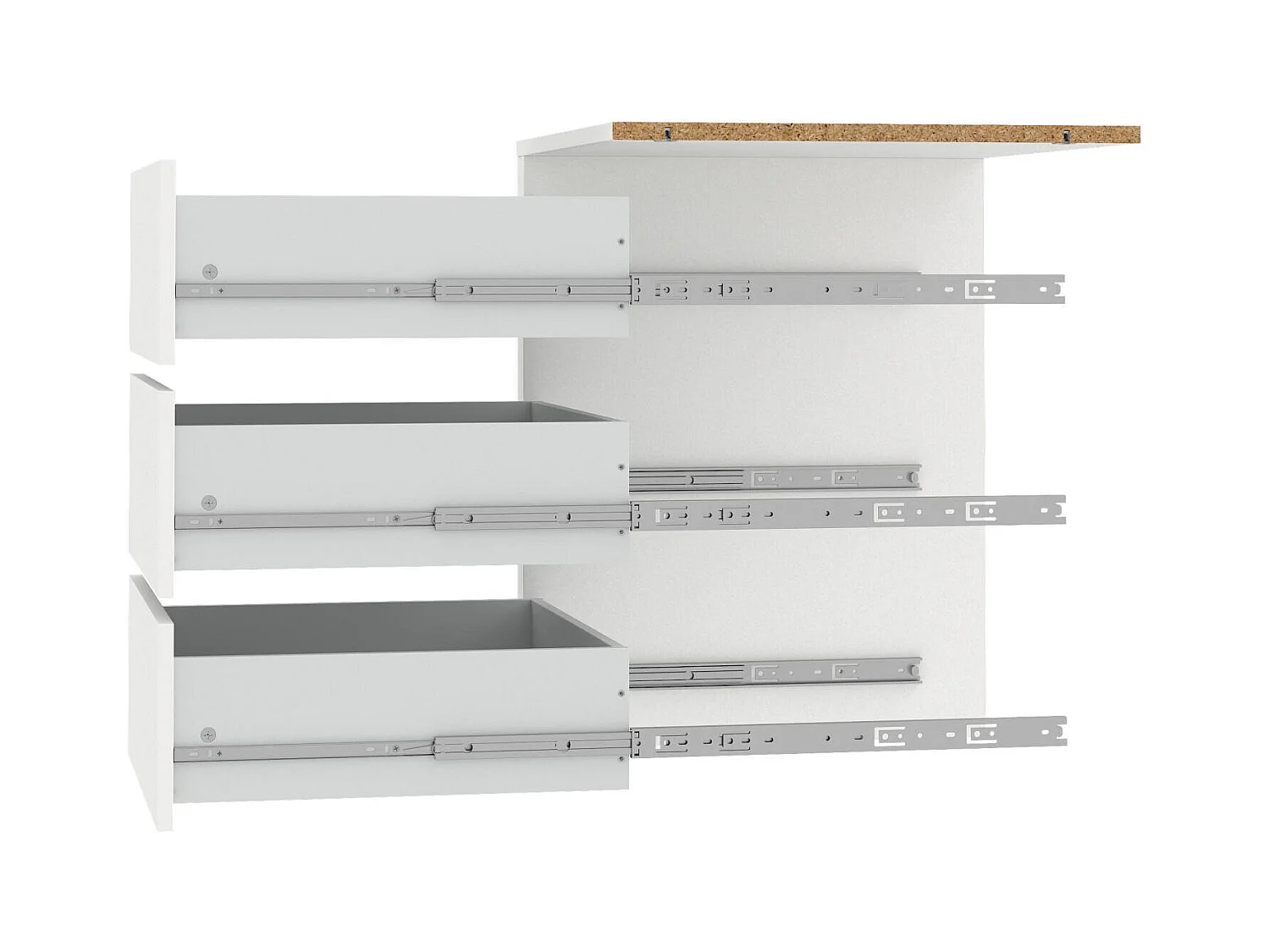 Commode Droncol, Commode polyvalente, Commode de chambre, Meuble avec tiroirs, 57x55 h70 cm, Blanc