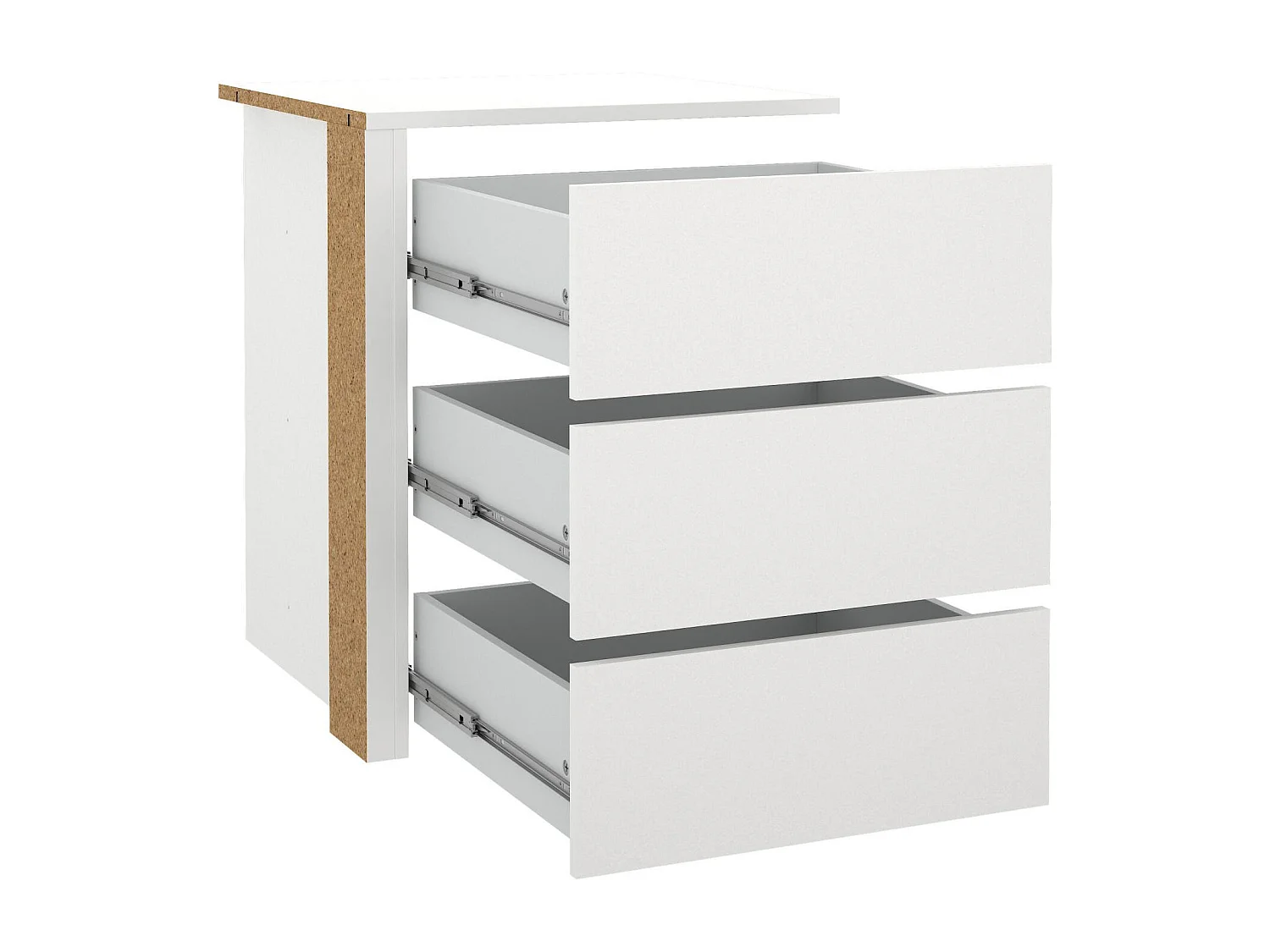 Commode Droncol, Commode polyvalente, Commode de chambre, Meuble avec tiroirs, 57x55 h70 cm, Blanc