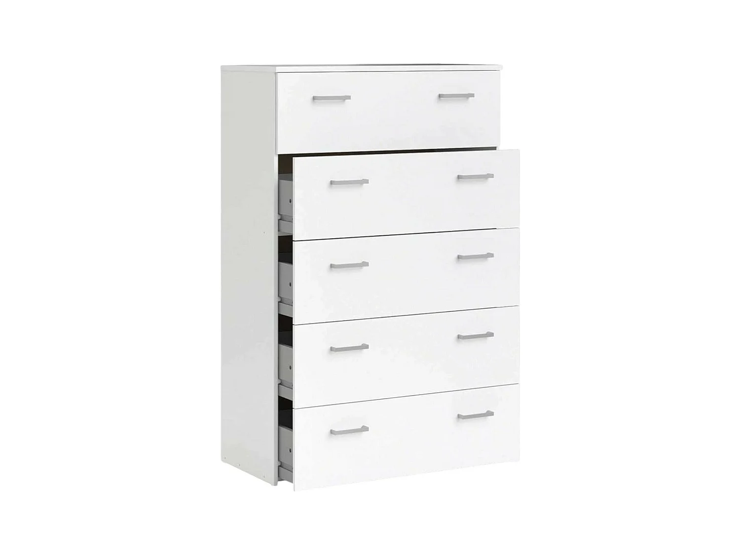 Commode Driner, Commode polyvalente, Commode de chambre, Meuble avec tiroirs, 74x36 h114 cm, Blanc