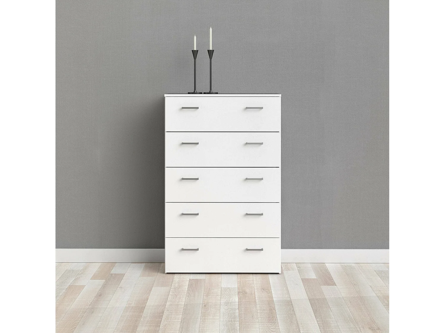 Driner ladekast, Multifunctionele ladekast, Slaapkamerdressoir, Kast met lades, 74x36 h114 cm, Wit