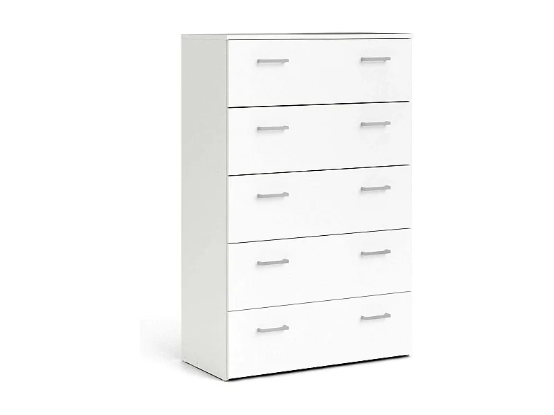 Driner ladekast, Multifunctionele ladekast, Slaapkamerdressoir, Kast met lades, 74x36 h114 cm, Wit