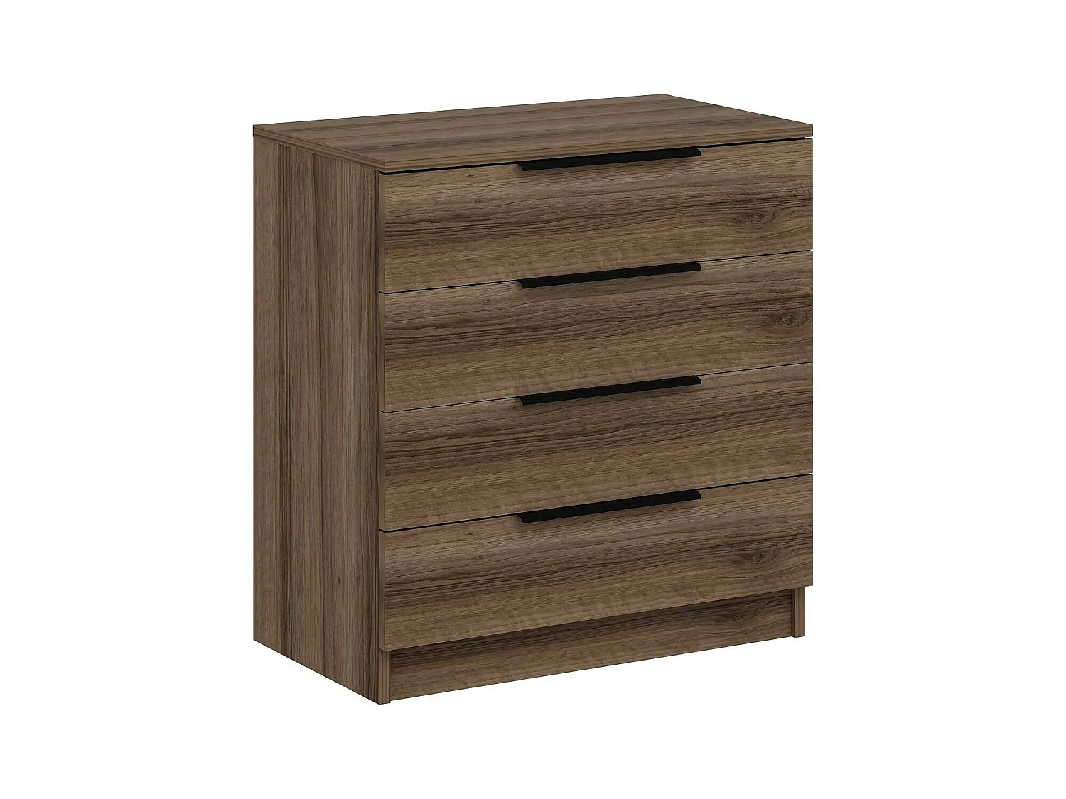 Commode Drouli, Commode polyvalente, Commode de chambre, Meuble avec tiroirs, 73x42 h77 cm, Noyer