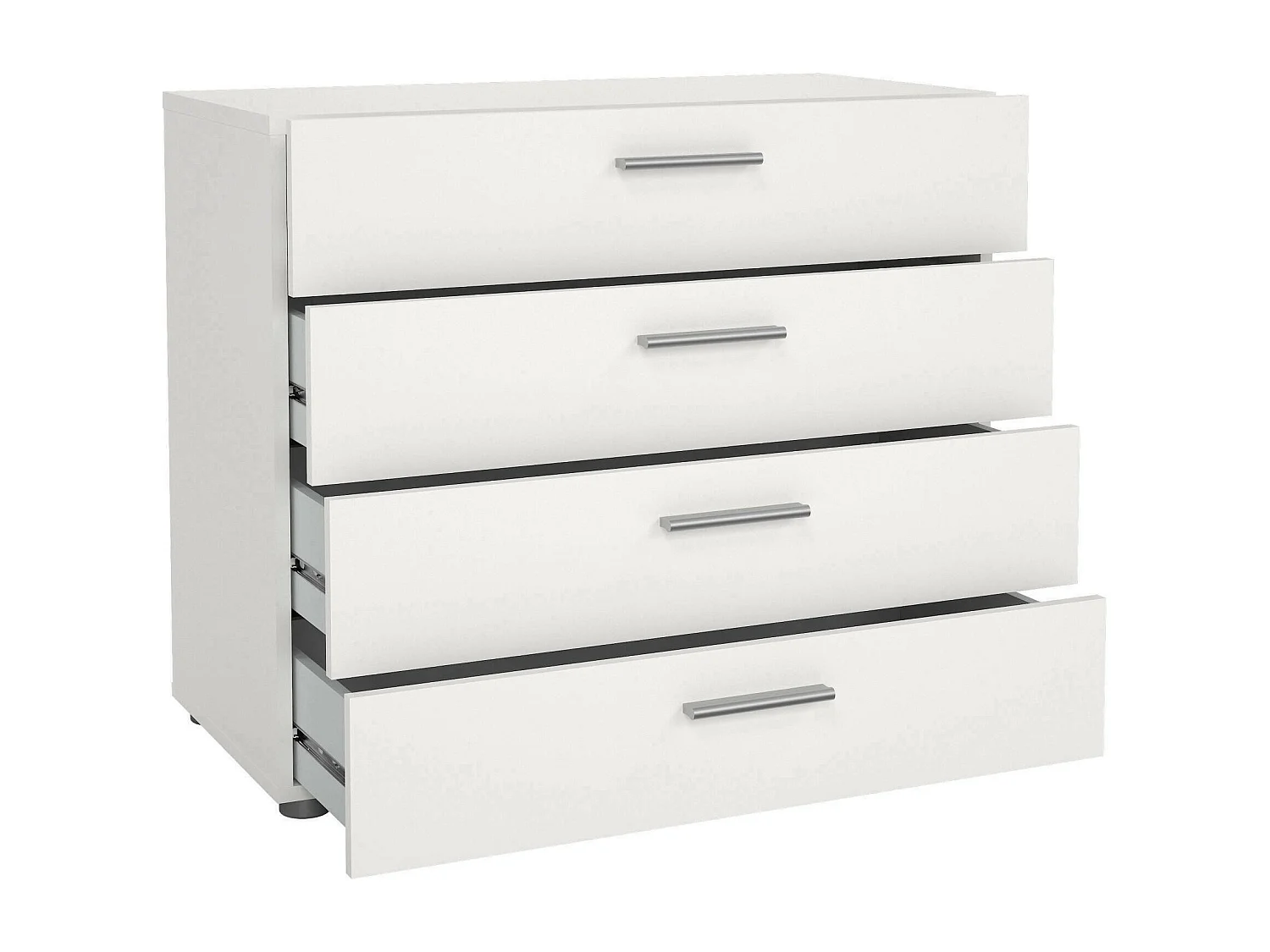 Commode Droff, Commode polyvalente, Commode de chambre, Meuble avec tiroirs, 80x40 h68 cm, Blanc