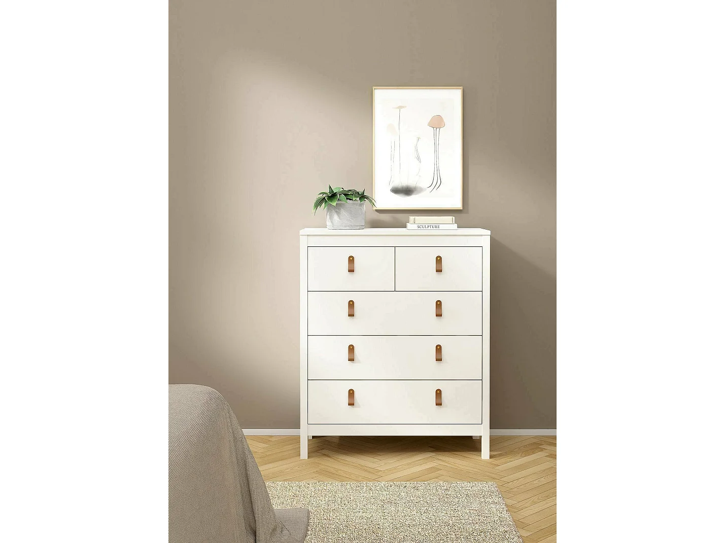 Commode Drizzol, Commode polyvalente, Commode de chambre, Meuble avec tiroirs, 82x38 h99 cm, Blanc
