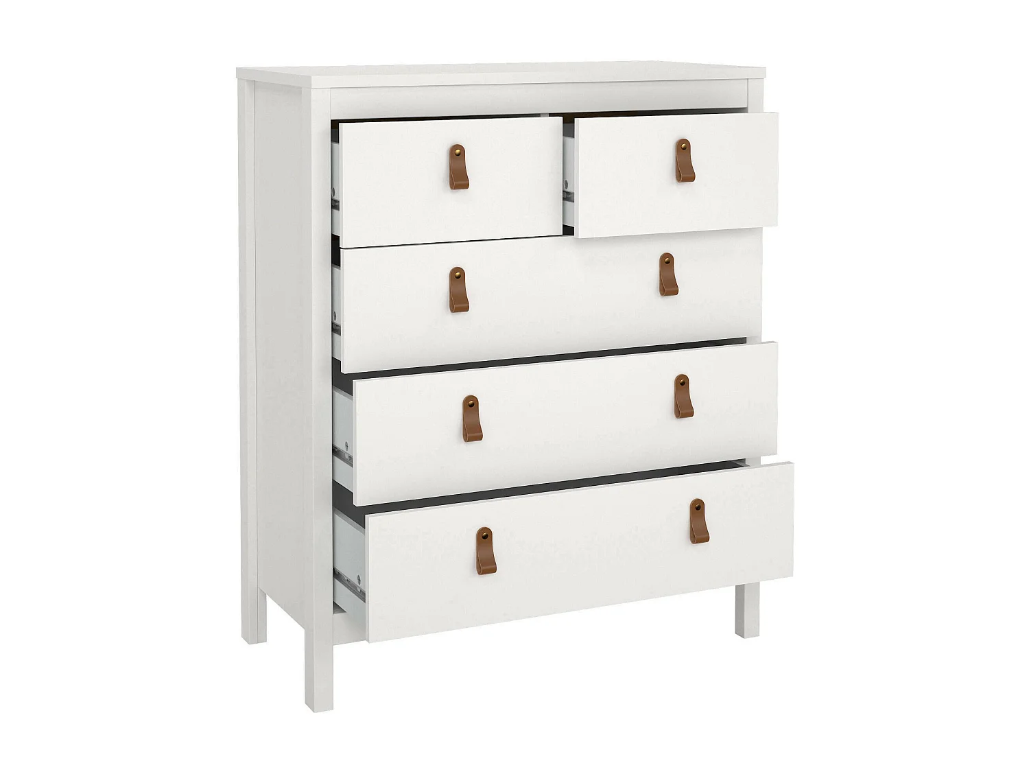 Commode Drizzol, Commode polyvalente, Commode de chambre, Meuble avec tiroirs, 82x38 h99 cm, Blanc