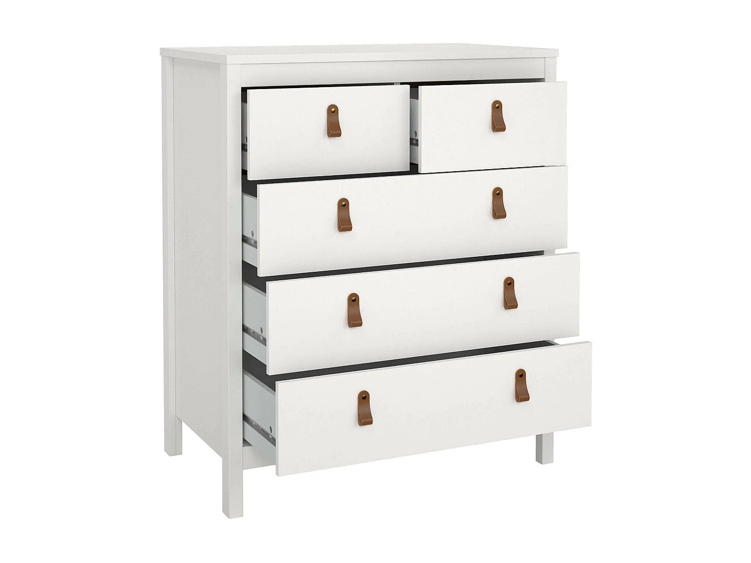 Cómoda Drodi, Cómoda multiusos, Cómoda de quarto, Armário com gavetas, 82x48 h99 cm, Branco