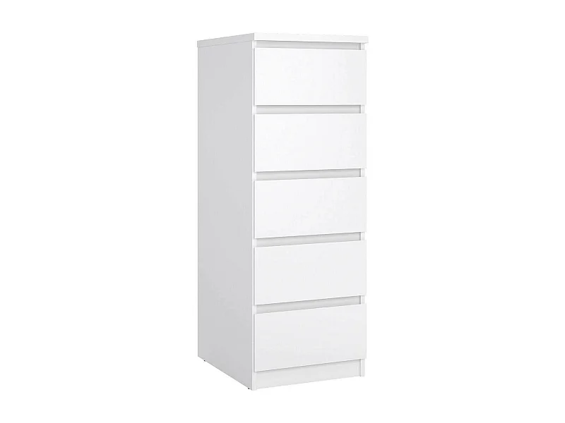 Commode Drobott, Commode polyvalente, Commode de chambre, Meuble avec tiroirs, 50x40 h111 cm, Blanc