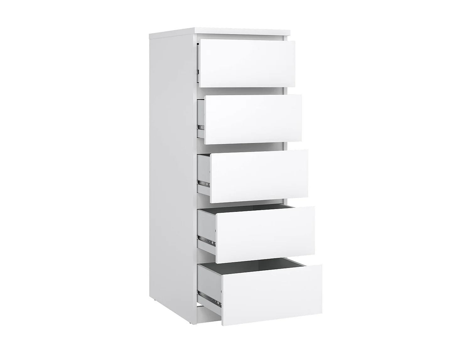 Commode Drobott, Commode polyvalente, Commode de chambre, Meuble avec tiroirs, 50x40 h111 cm, Blanc