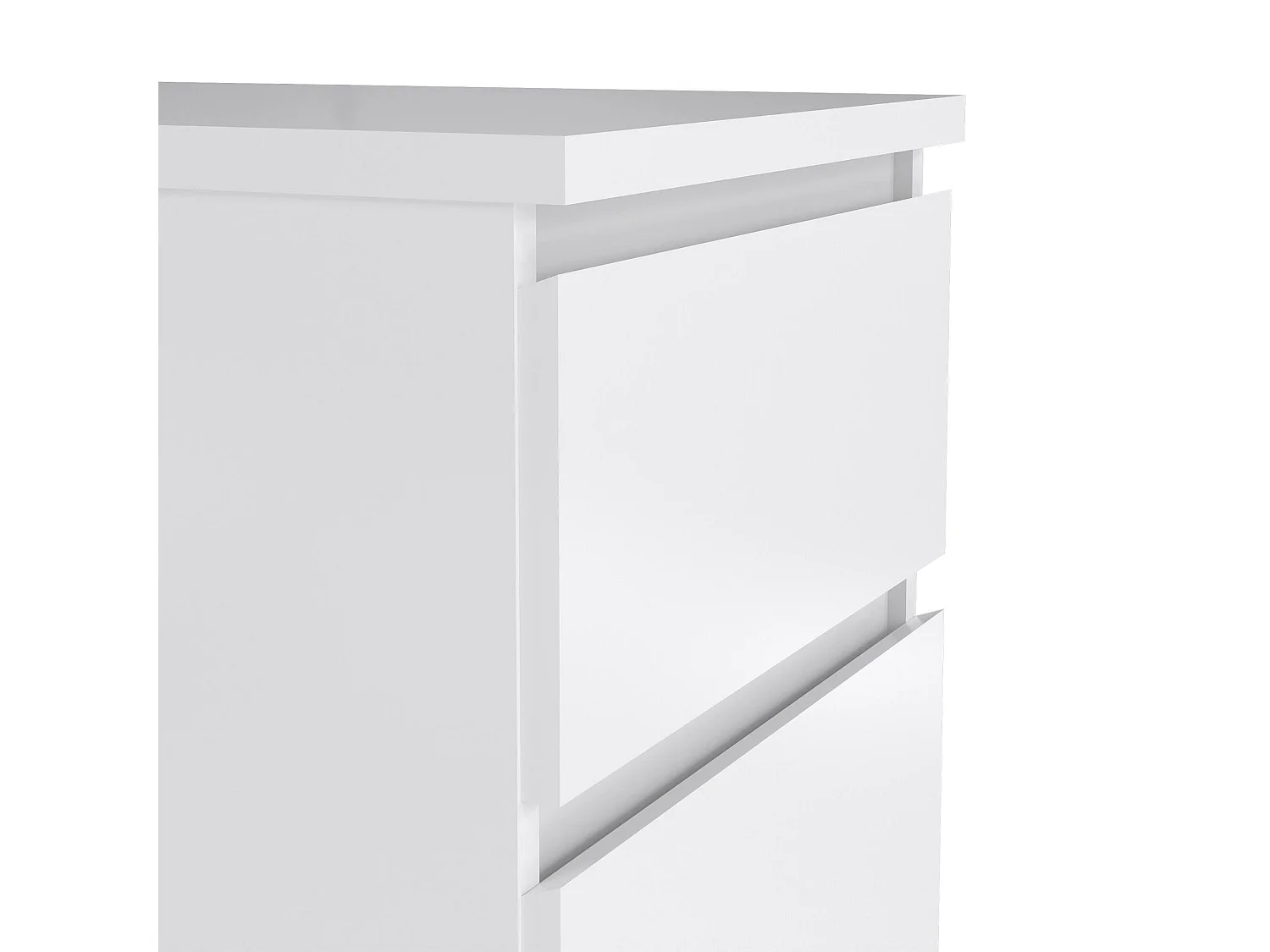 Dmora - Cassettiera Achaldi, 50x40 h111 cm, Bianco lucido