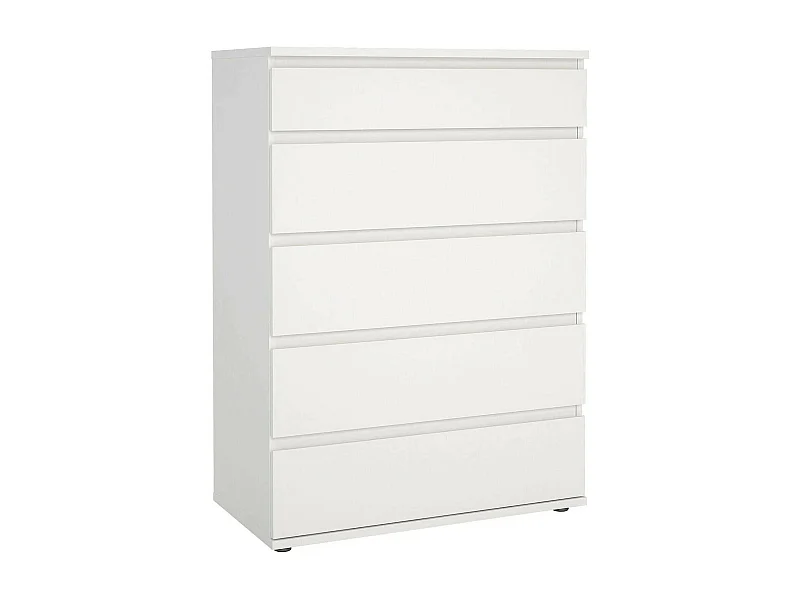 Commode Dricc, Commode polyvalente, Commode de chambre, Meuble avec tiroirs, 77x40 h107 cm, Blanc