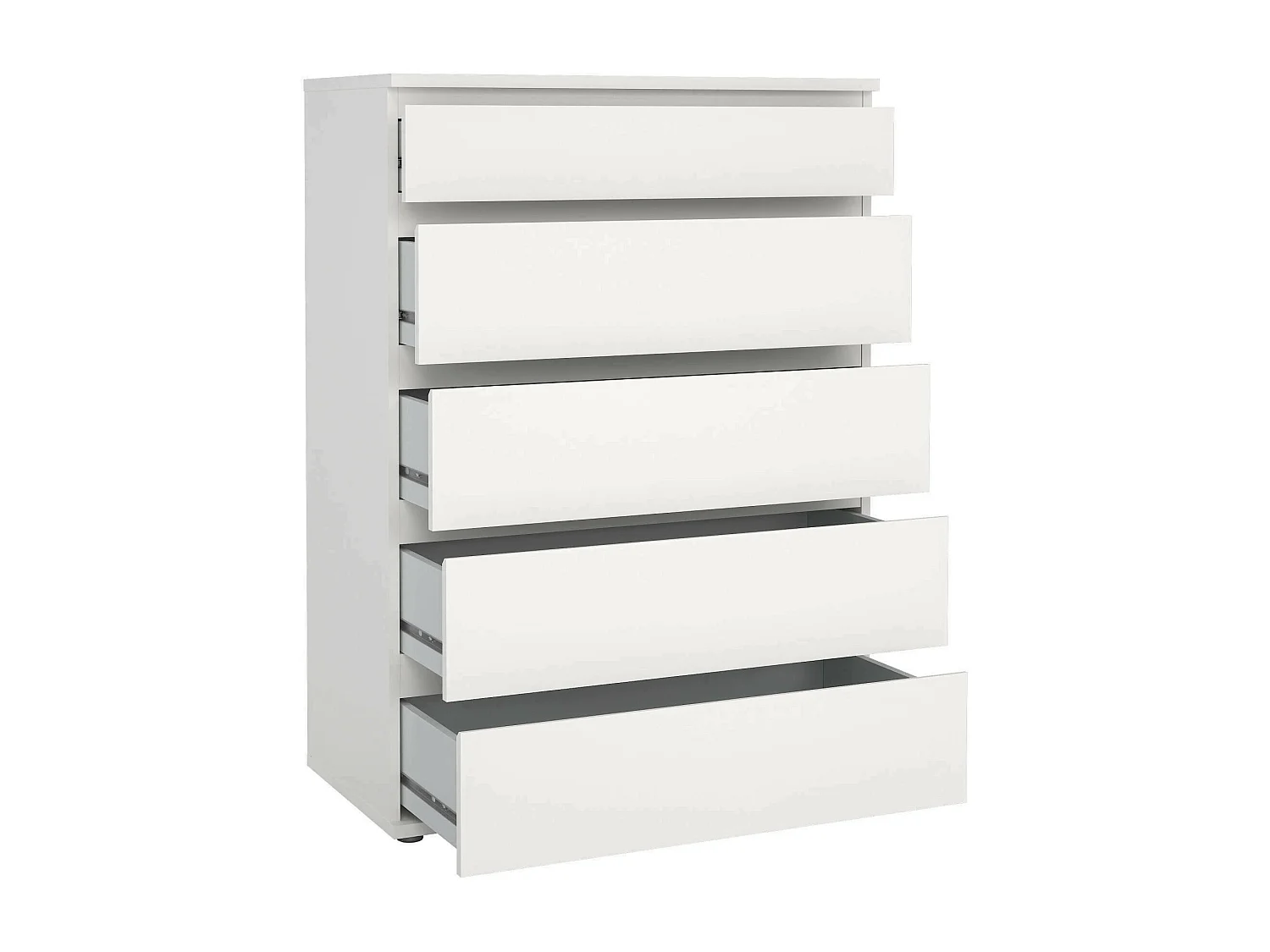 Commode Dricc, Commode polyvalente, Commode de chambre, Meuble avec tiroirs, 77x40 h107 cm, Blanc