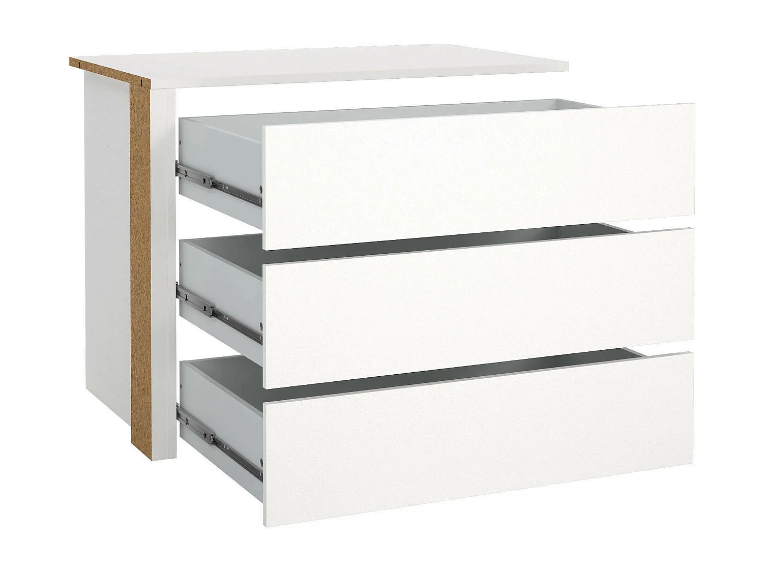 Drognon ladekast, Multifunctionele ladekast, Slaapkamerdressoir, Kast met laden, 87x55 h70 cm, Wit