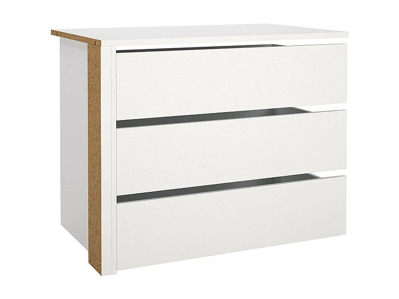 Commode Drognon, Commode polyvalente, Commode de chambre, Meuble avec tiroirs, 87x55 h70 cm, Blanc