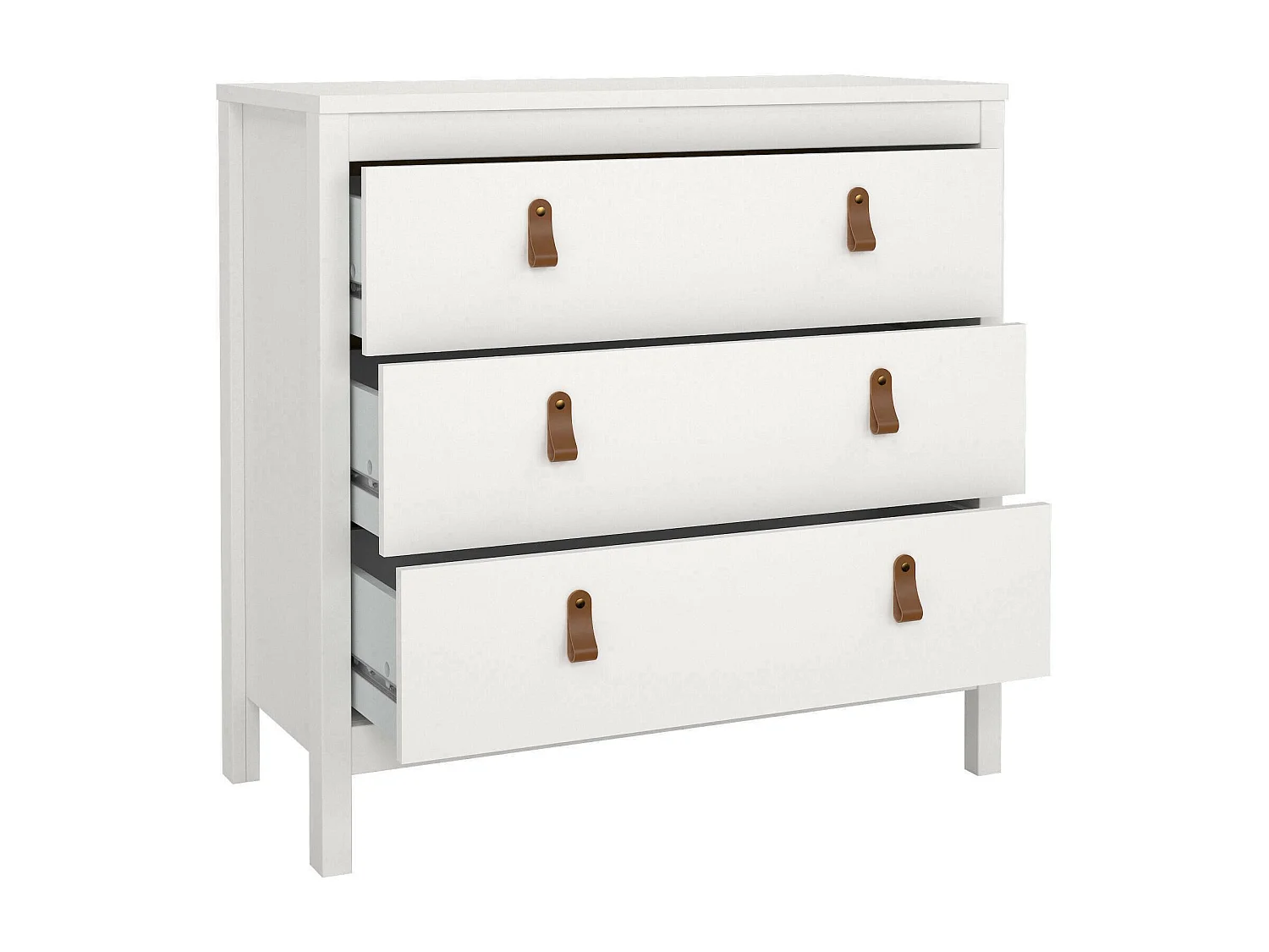 Commode Drobbiat, Commode polyvalente, Commode de chambre, Meuble avec tiroirs, 82x38 h80 cm, Blanc