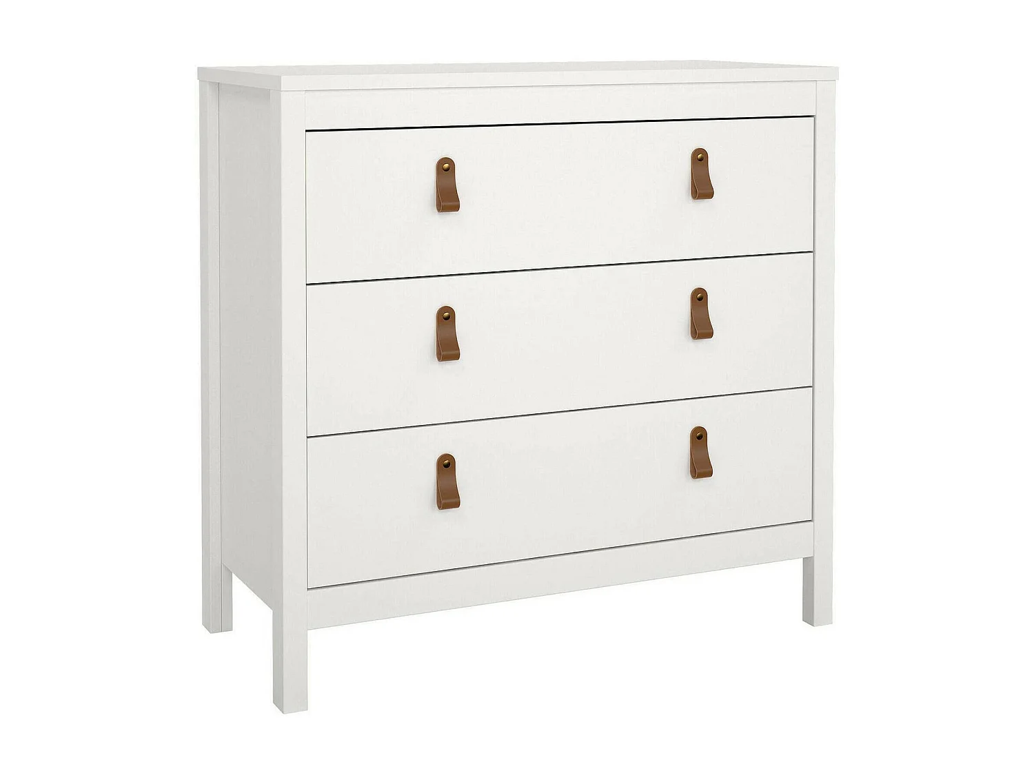 Kommode Drobbiat, Mehrzweckkommode, Schlafzimmerkommode, Schrank mit Schubladen, 82x38 h80 cm, WeiÃŸ