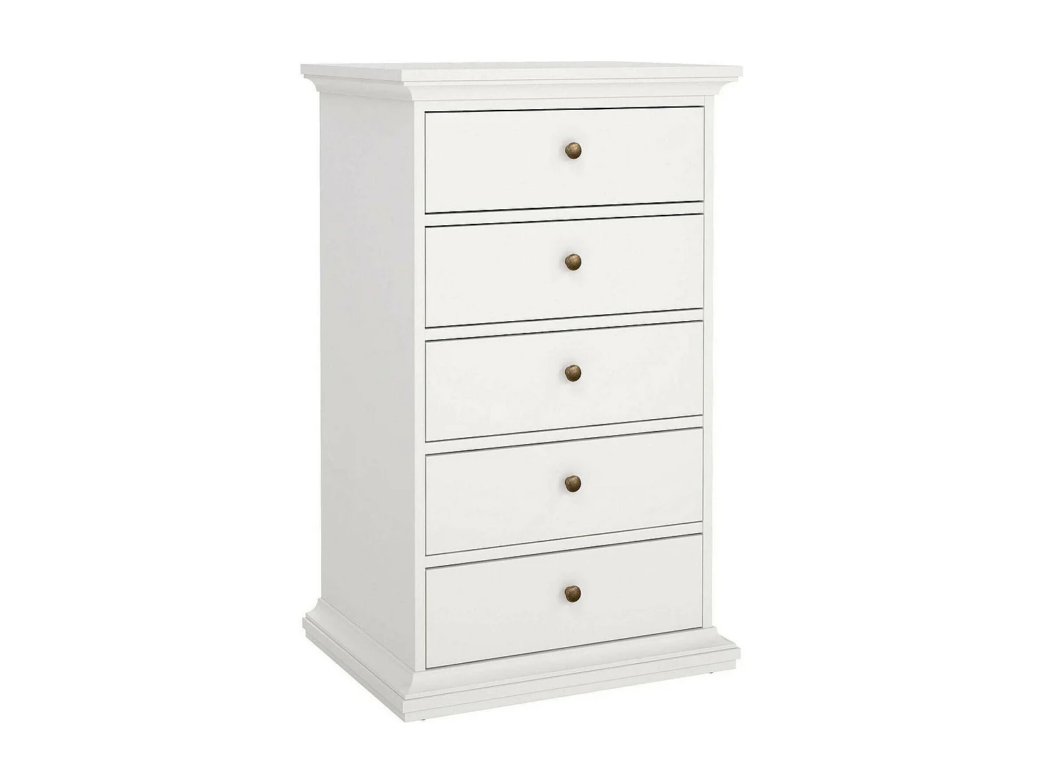 Commode Dricci, Commode polyvalente, Commode de chambre, Meuble avec tiroirs, 63x49 h105 cm, Blanc