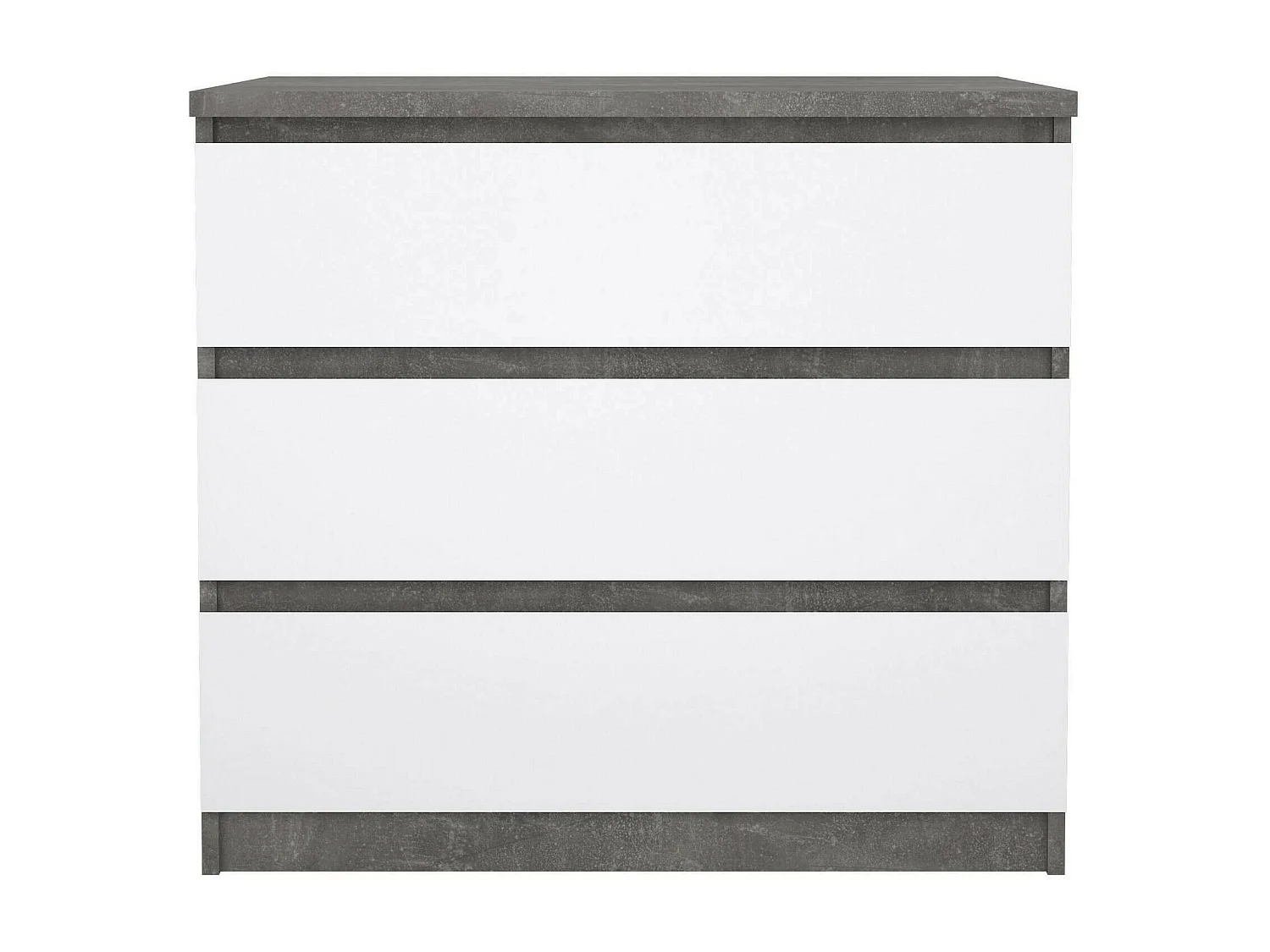 Cómoda Drenold, Cómoda multiusos, Cómoda de quarto, Armário com gavetas, 77x50 h70 cm, Cimento e Branco