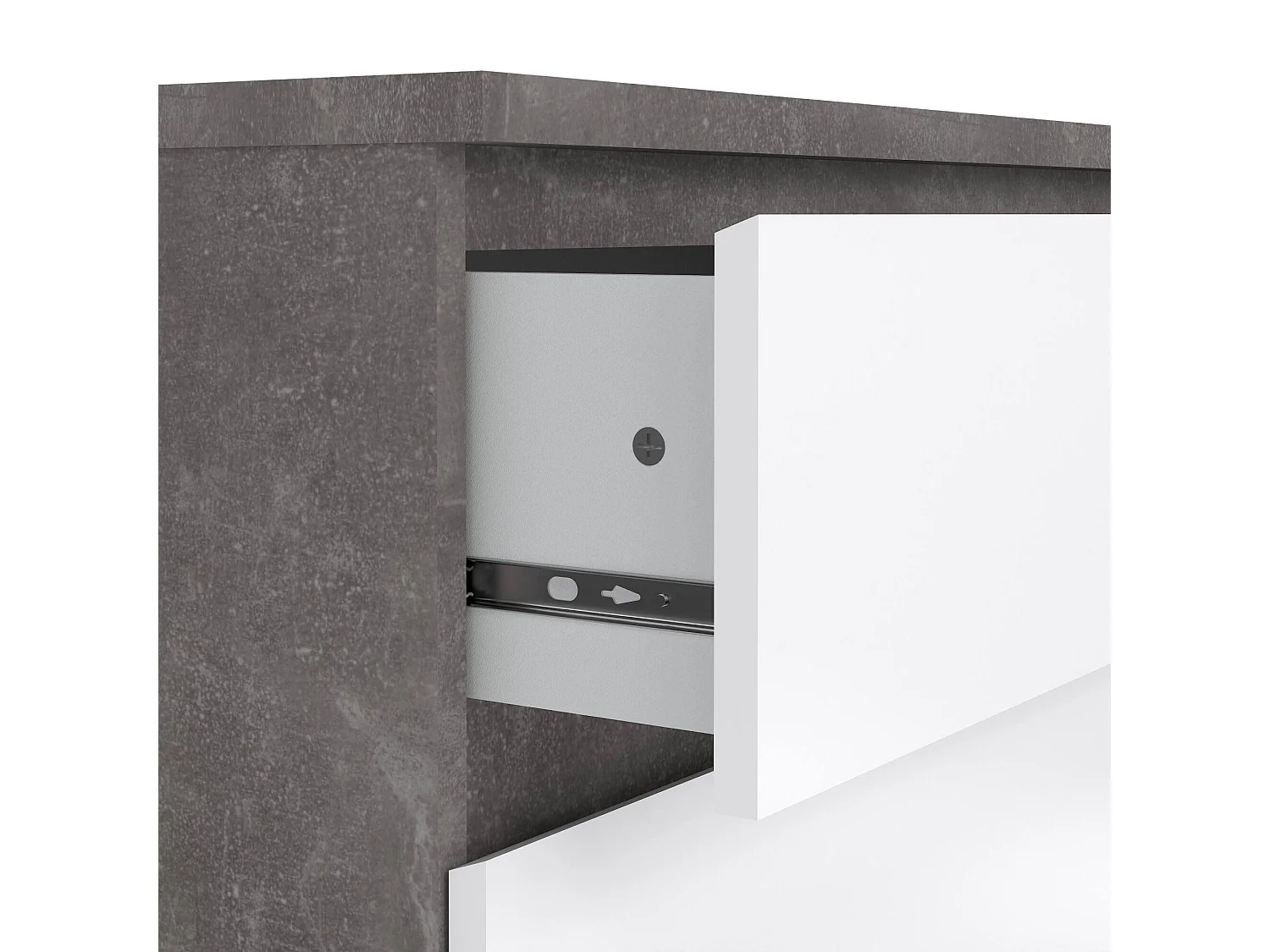 Cassettiera Artic, 3 Cassetti, 50x77x70.1h cm Grigio Cemento