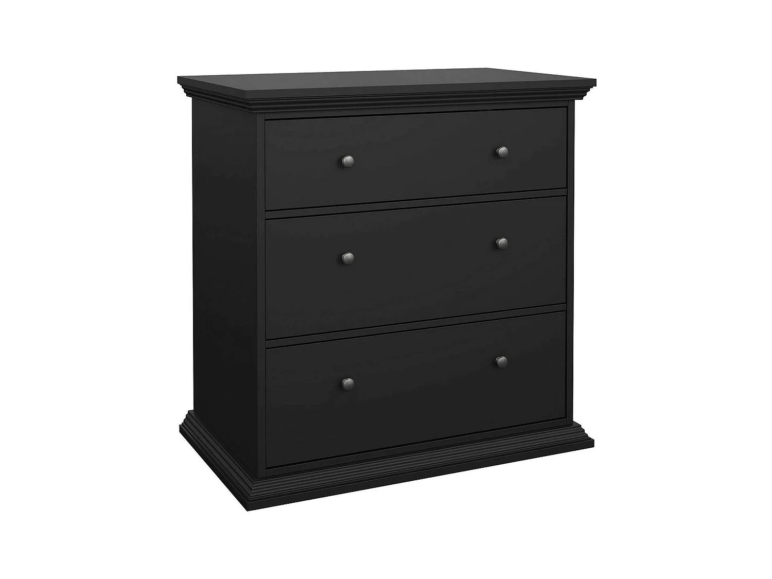 Commode Drocch, Commode polyvalente, Commode de chambre, Meuble avec tiroirs, 86x52 h88 cm, Noir