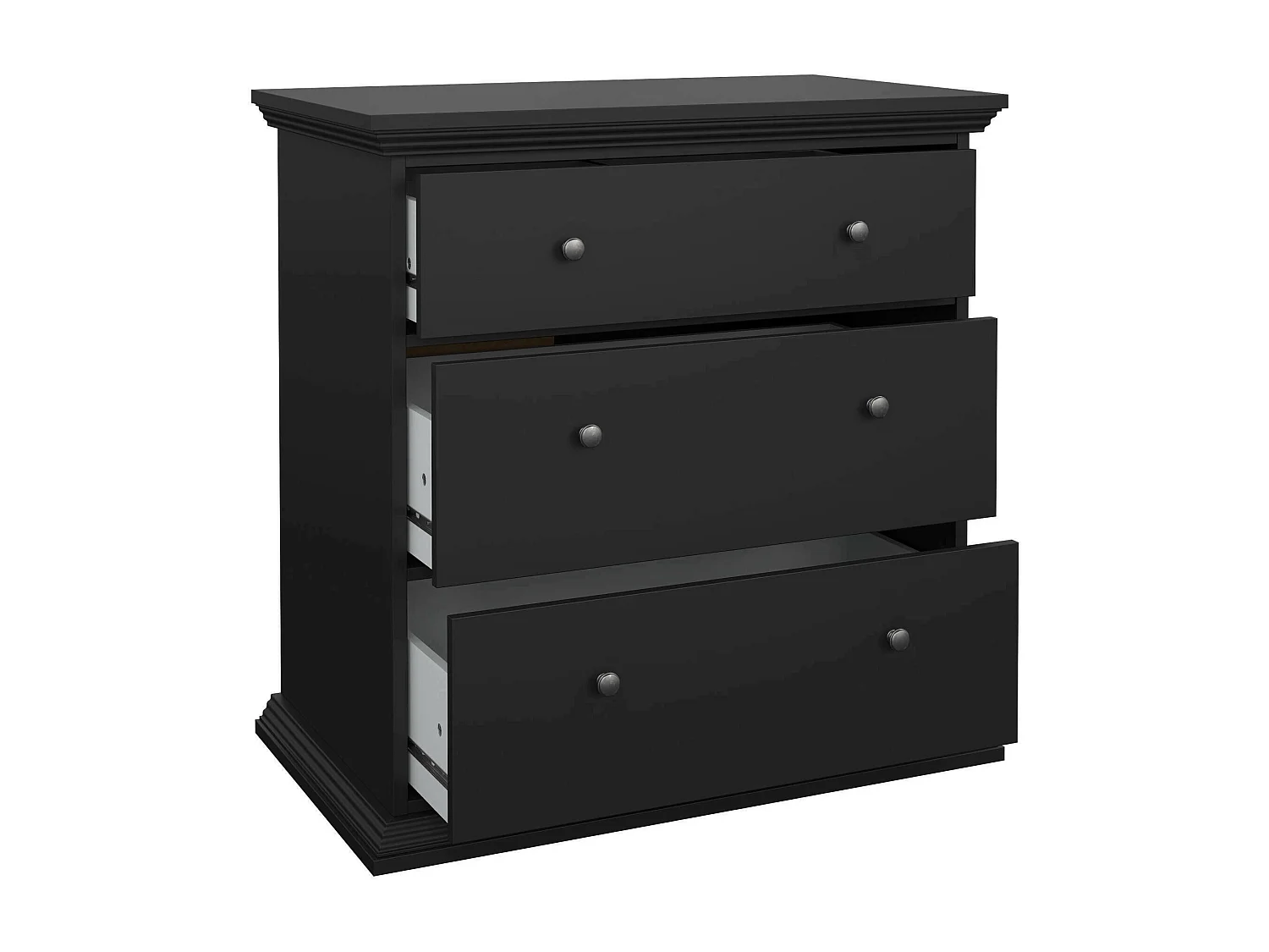 Cómoda Drocch, Cómoda multiusos, Cómoda de quarto, Armário com gavetas, 86x52 h88 cm, Preto