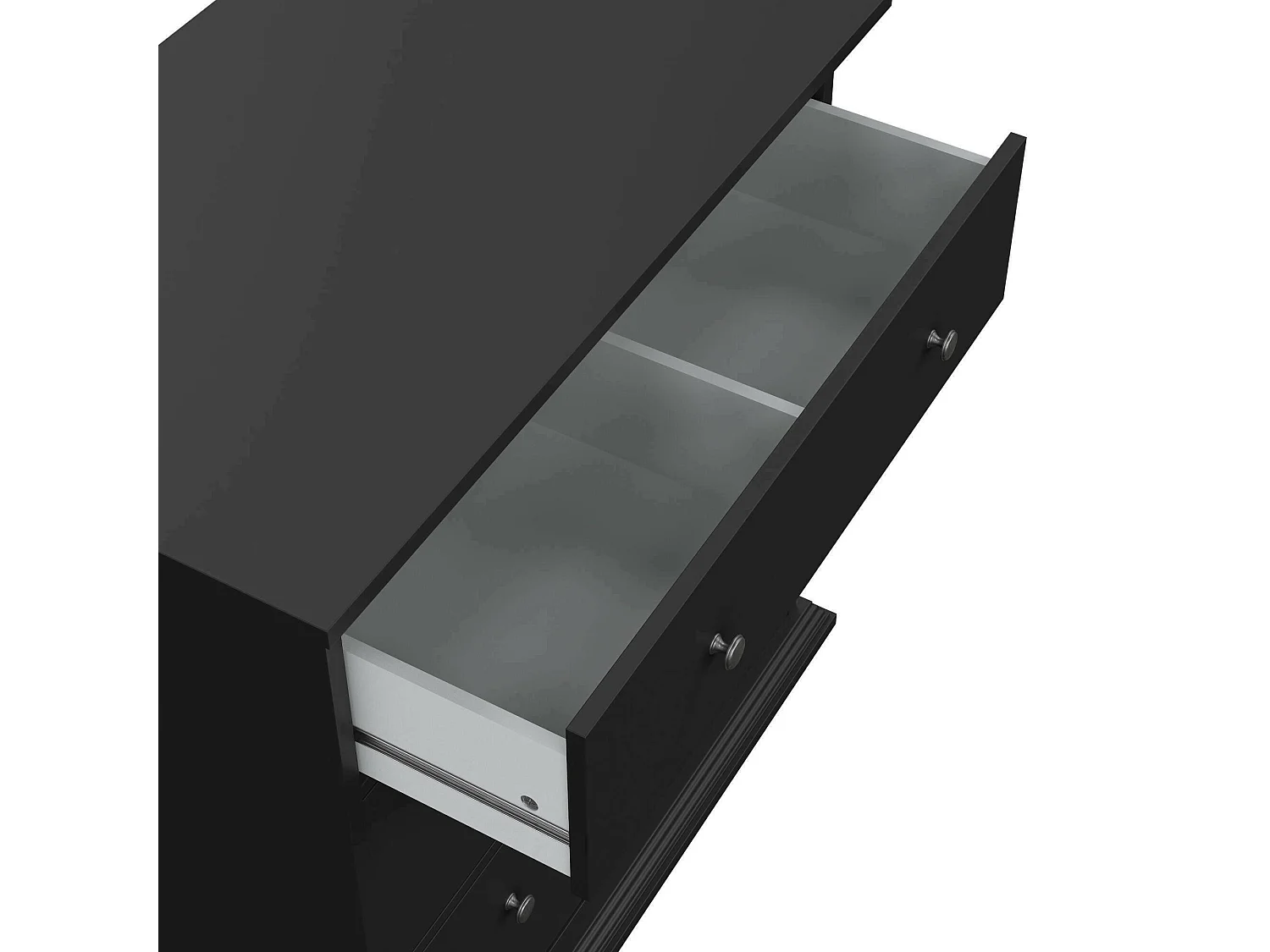 Kommode Drocch, Mehrzweckkommode, Schlafzimmerkommode, Schrank mit Schubladen, 86x52 h88 cm, Schwarz