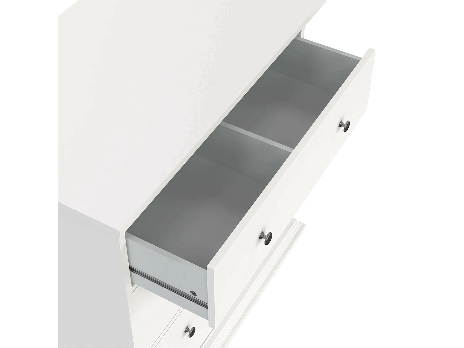 Kommode Drocch, Mehrzweckkommode, Schlafzimmerkommode, Schrank mit Schubladen, 86x52 h88 cm, WeiÃŸ