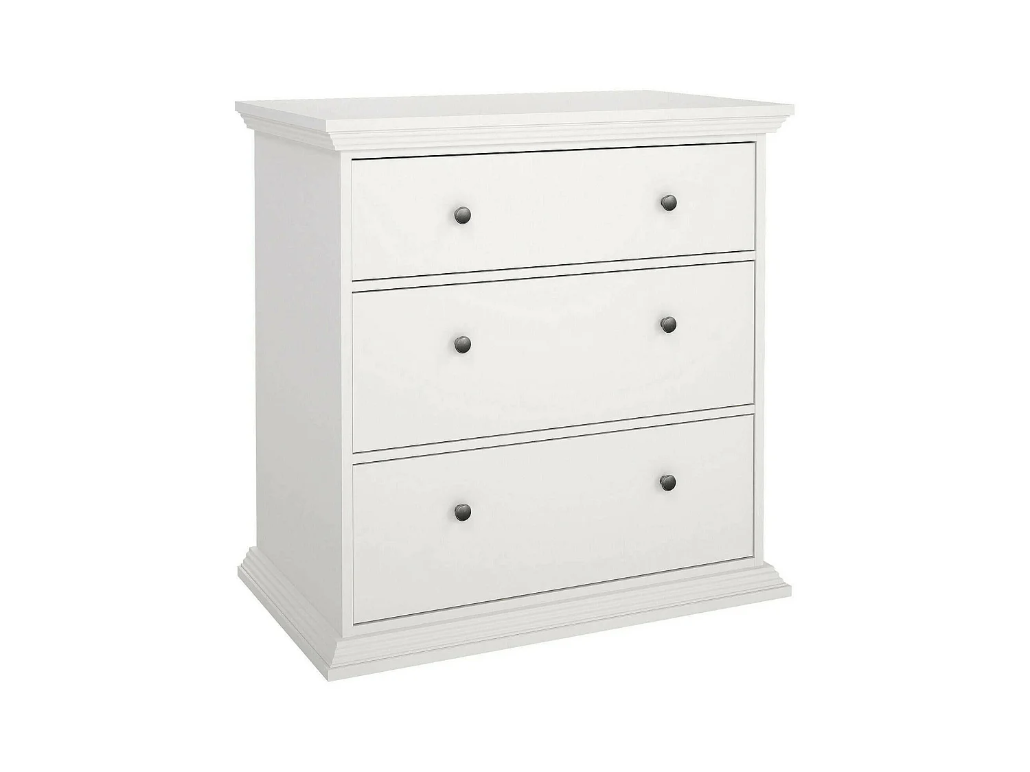 Commode Drocch, Commode polyvalente, Commode de chambre, Meuble avec tiroirs, 86x52 h88 cm, Blanc