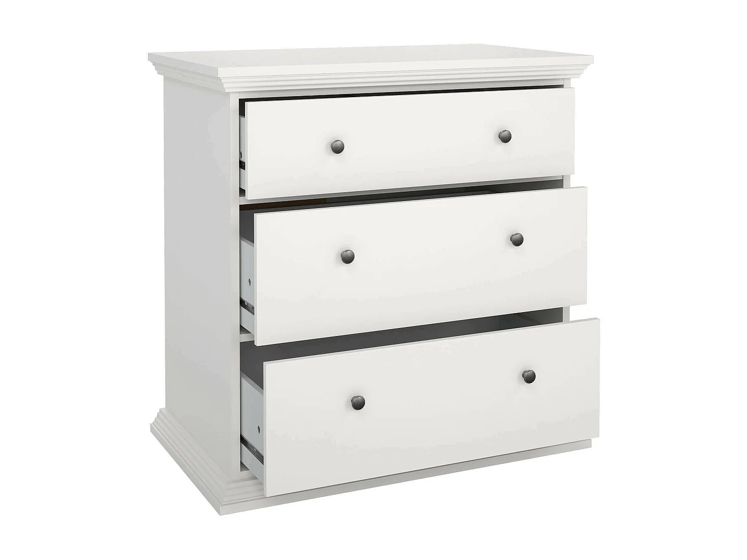 Cómoda Drocch, Cómoda multiusos, Cómoda de quarto, Armário com gavetas, 86x52 h88 cm, Branco