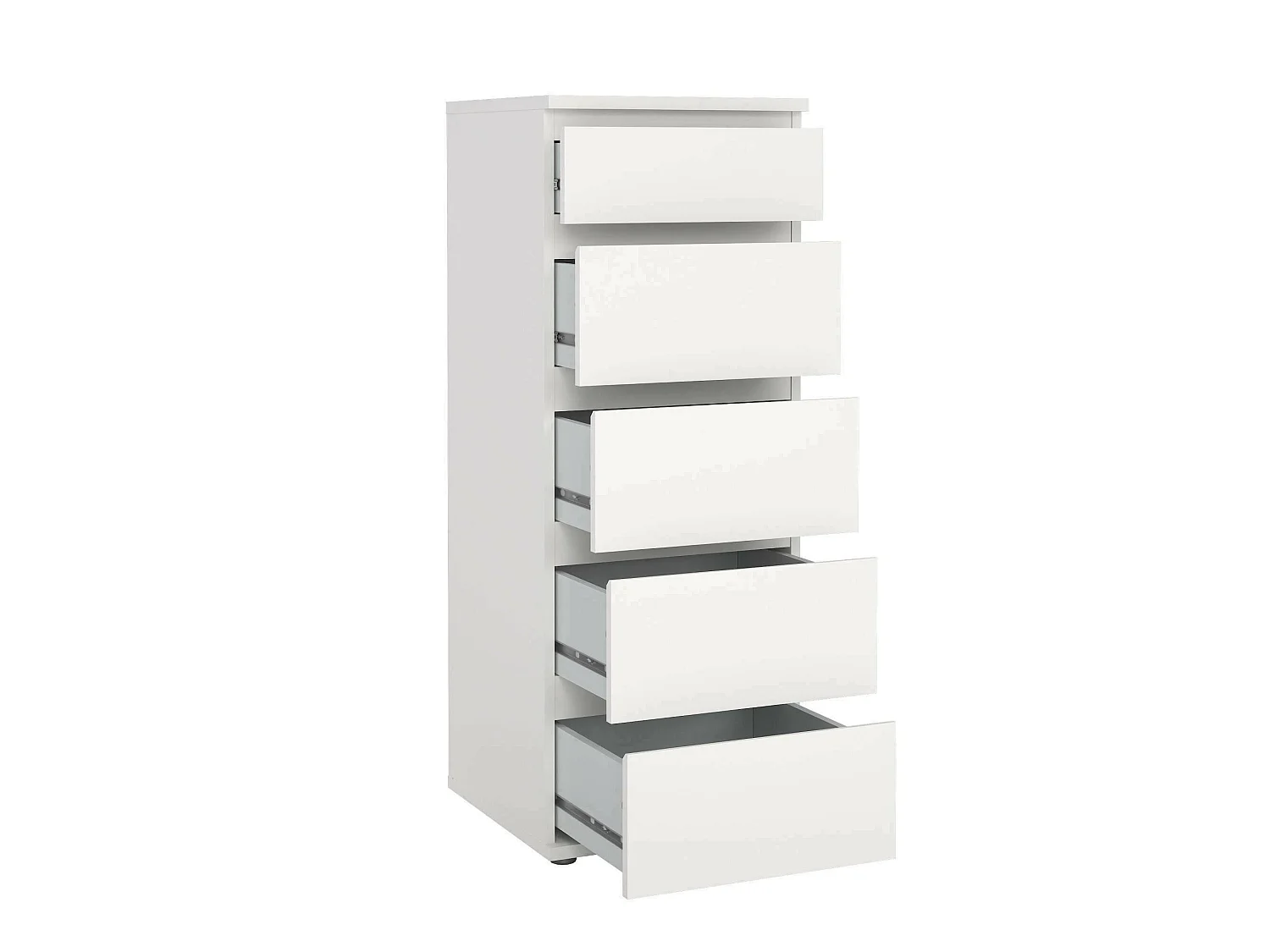Cassettiera Abelarda, 5 Cassetti, 40x40.2x106.6h cm Bianco
