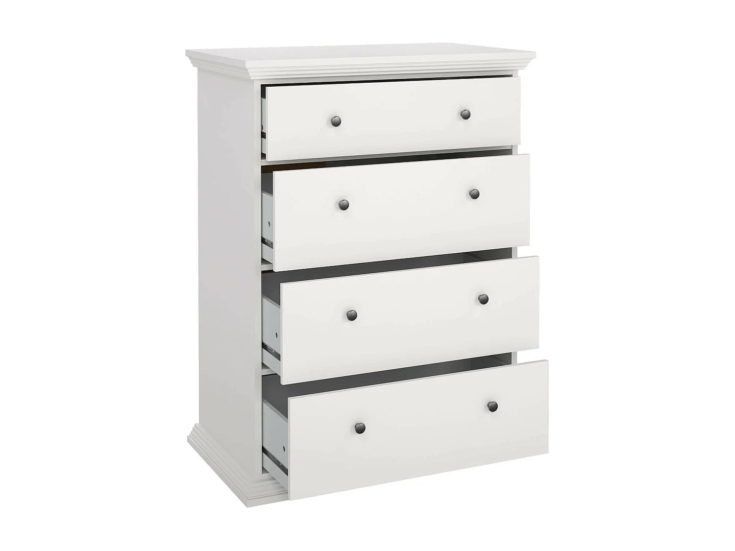 Commode Dretegu, Commode polyvalente, Commode de chambre, Meuble avec tiroirs, 86x52 h116 cm, Blanc