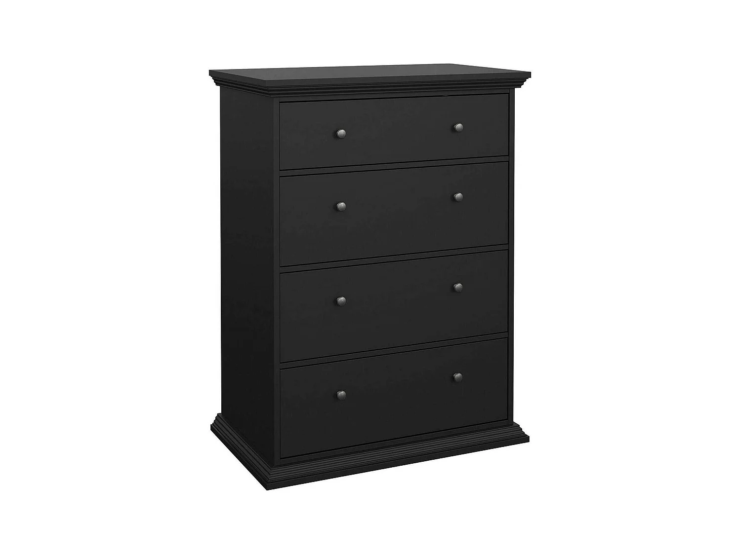 Commode Dretegu, Commode polyvalente, Commode de chambre, Meuble avec tiroirs, 86x52 h116 cm, Noir